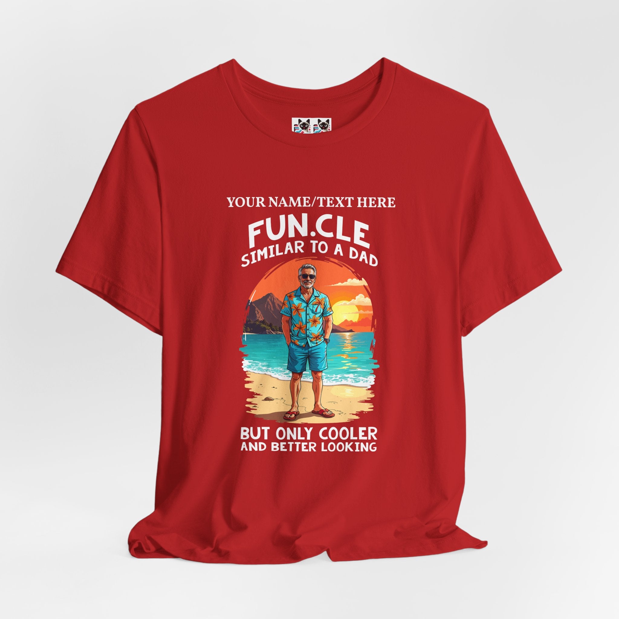 Custom T-Shirt - FUN.CLE Beach Sunset T-Shirt – Cool Uncle Beach Graphic with Funny Quote