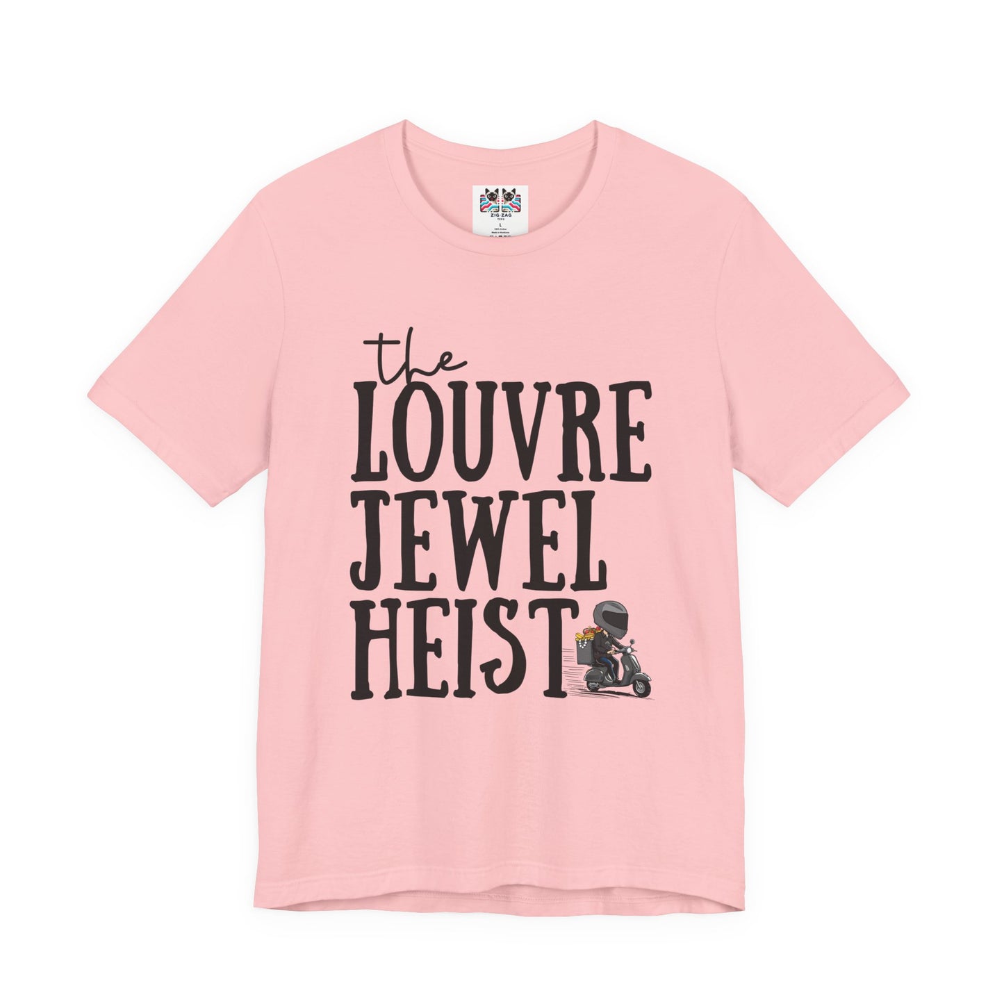 The Louvre Jewel Heist – Paris Heist Humor [Black Text] T-Shirt