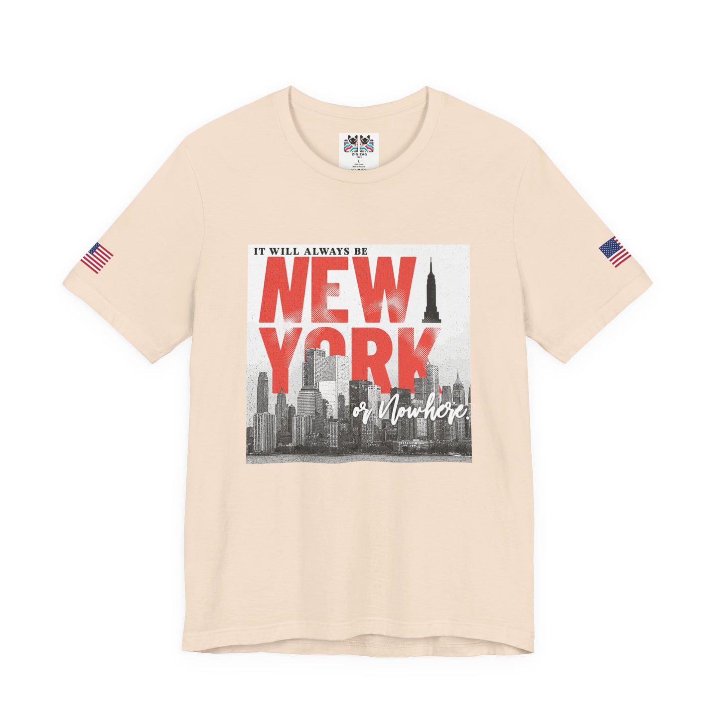 It Will Always Be New York T-Shirt - Red & White NYC Skyline Statement Design