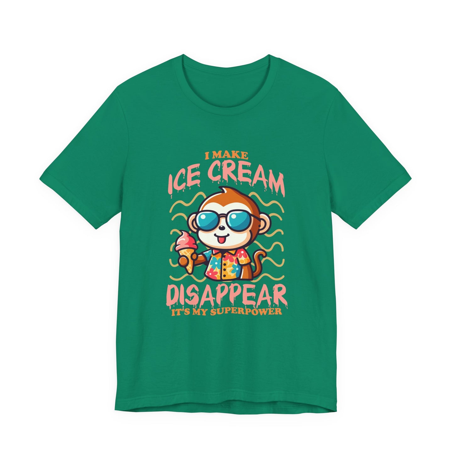 I Make Ice Cream Disappear T-Shirt – Cool Monkey With Sunglasses And Ice Cream Cone Funny Graphic Tee