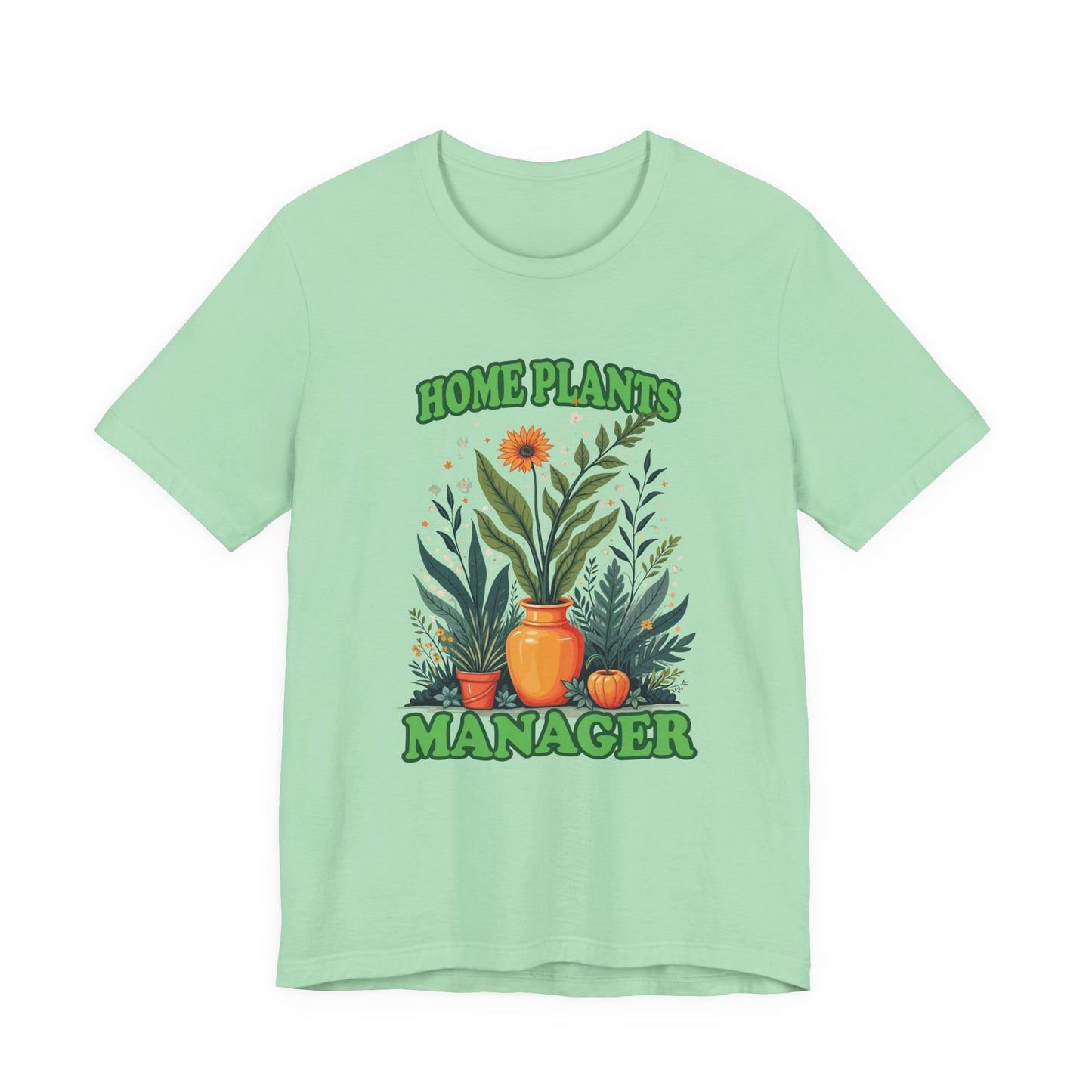 Home Plants Manager Tshirt – Botanical Flower Pots Graphic