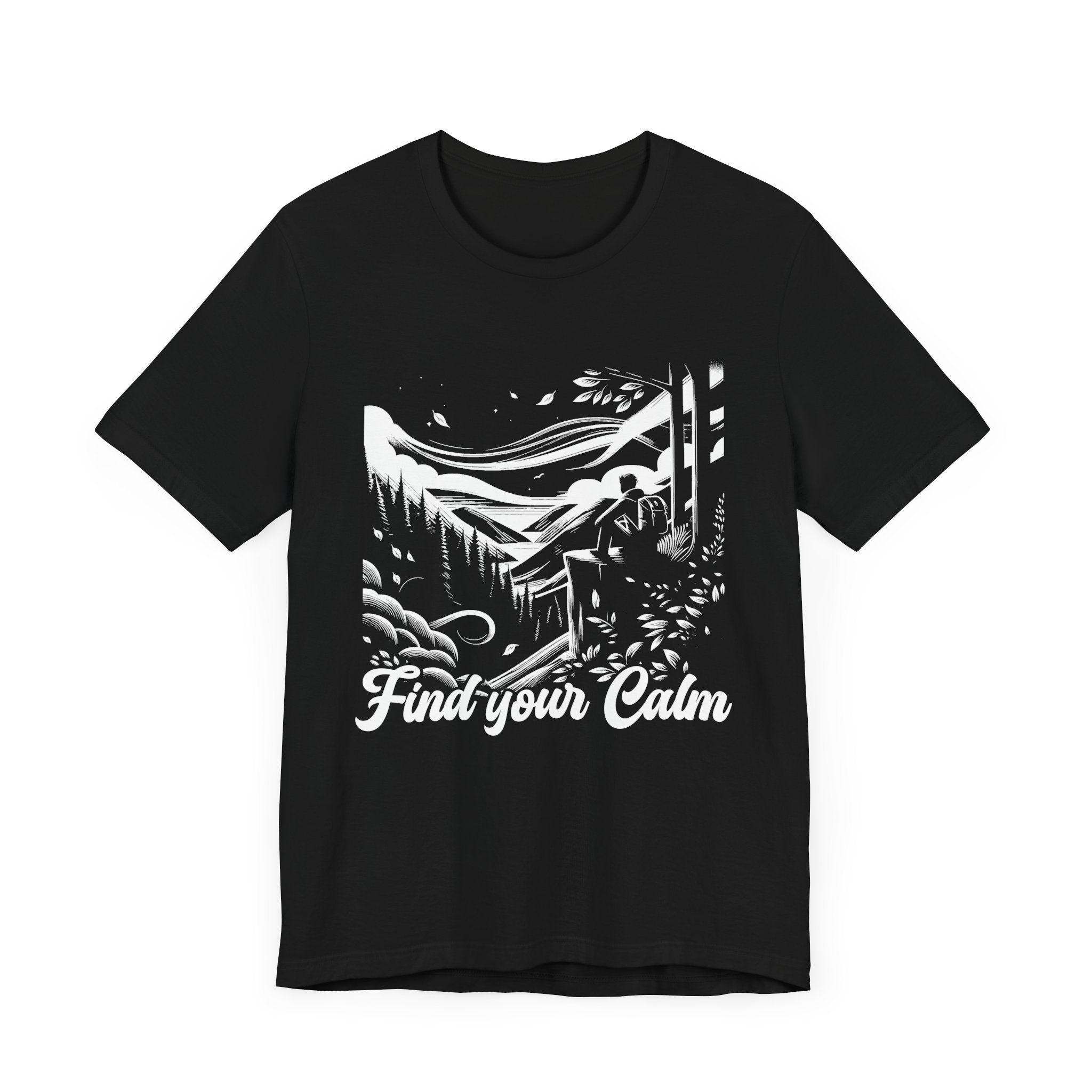 Breathe in the Wild Find Your Calm | Nature Reflection Graphic T-Shirt