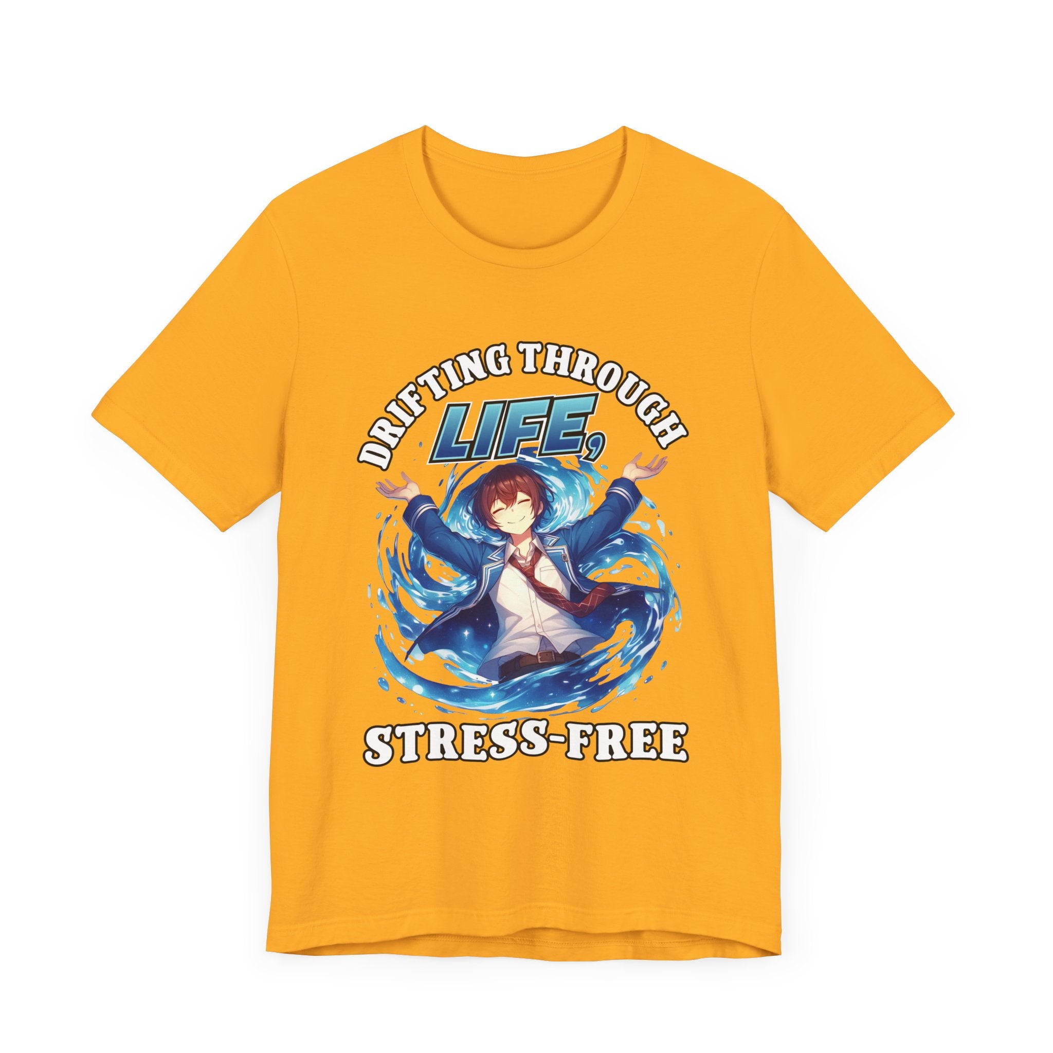 Let Go And Let Flow Shirt, Tranquil Anime Boy Tee, Water Energy Graphic T Shirt, Spiritual Release Apparel, Calm Vibes Minimalist Top