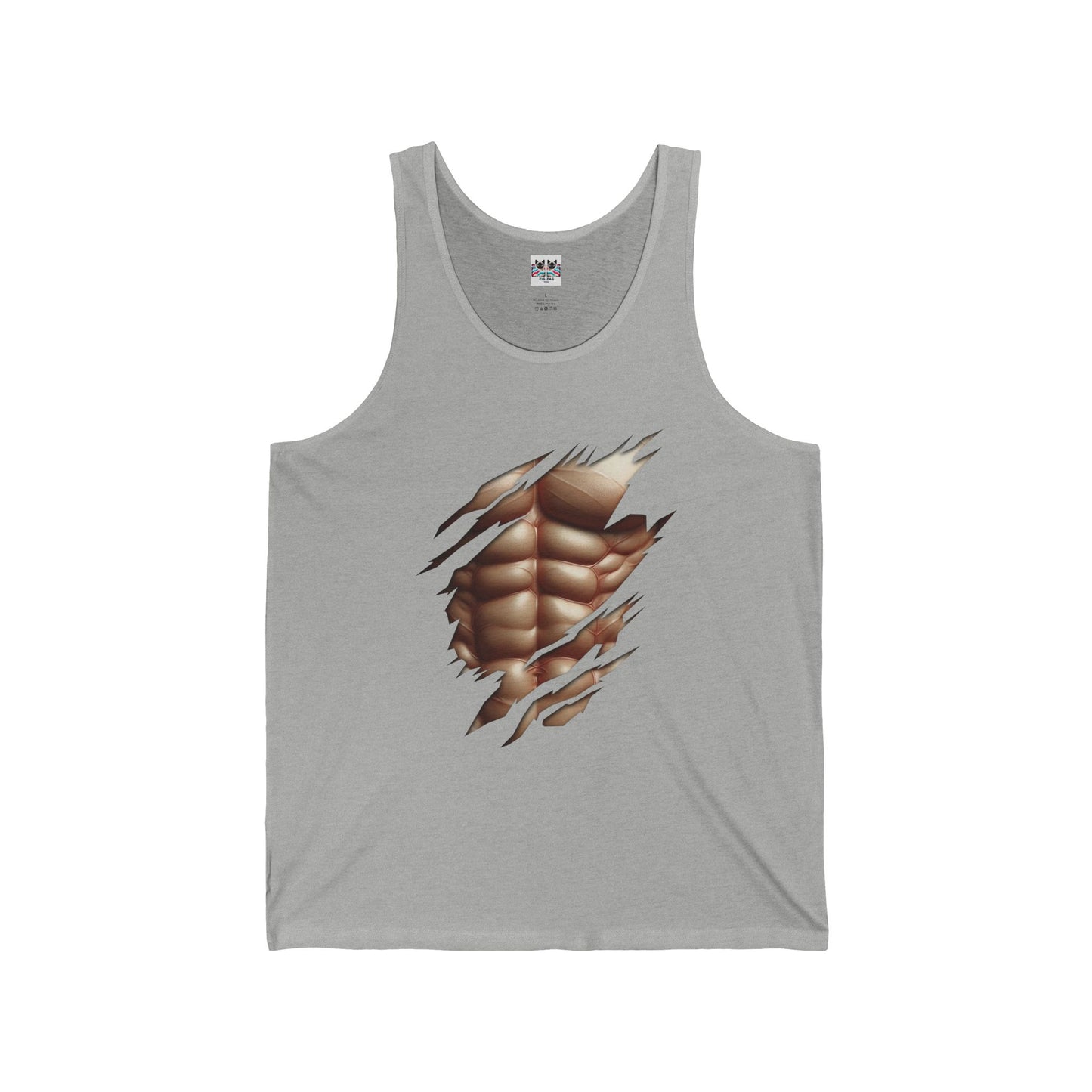 Fake Muscles Ripped Torn Chest - Six Pack Abs Workout Tank Top