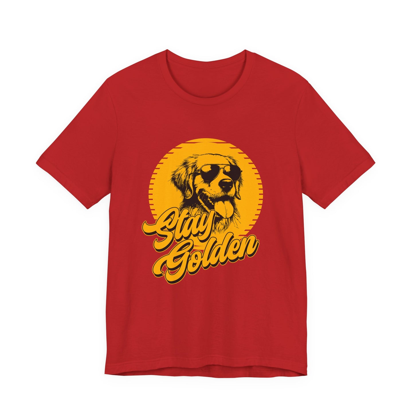 Stay Golden T-Shirt – Cool Golden Retriever with Sunglasses Graphic Tee