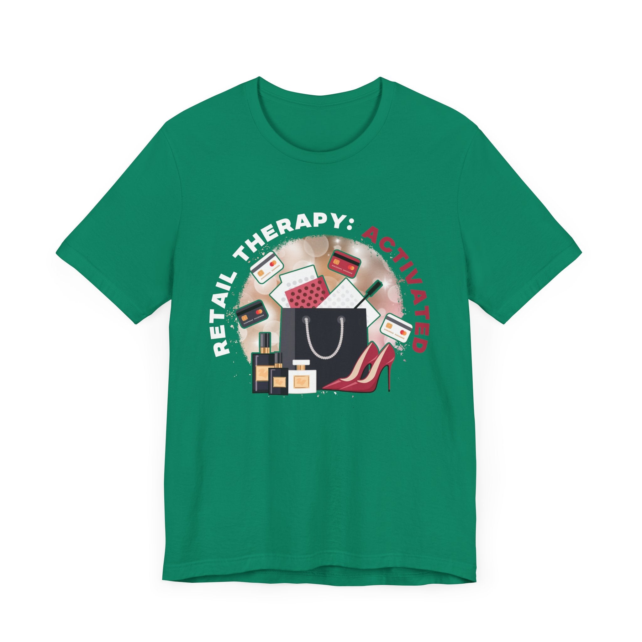 Retail Therapy Activated | Floating Cards & Shopping Haul Graphic T-Shirt