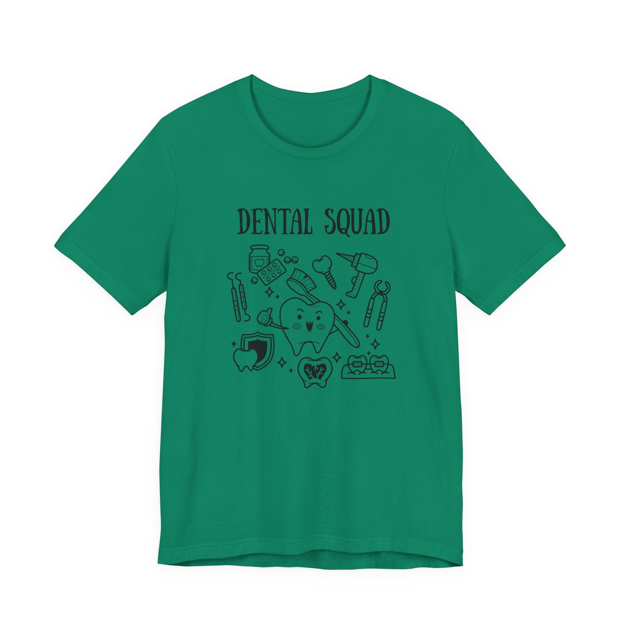 Dental Squad T Shirt Tooth Centered with Dental Tools and Brush