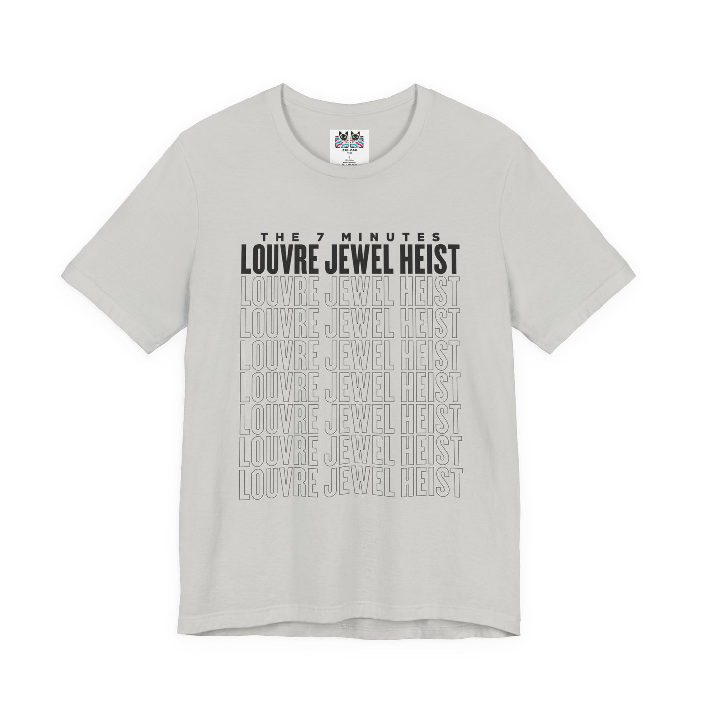 The 7 Minutes Louvre Jewel Heist – Napoleon’s Paris Getaway Tee [Black Text]