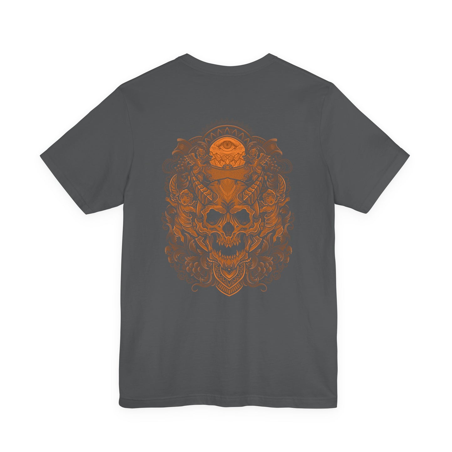 Horned Demon Skull Ornamental Horror T-Shirt