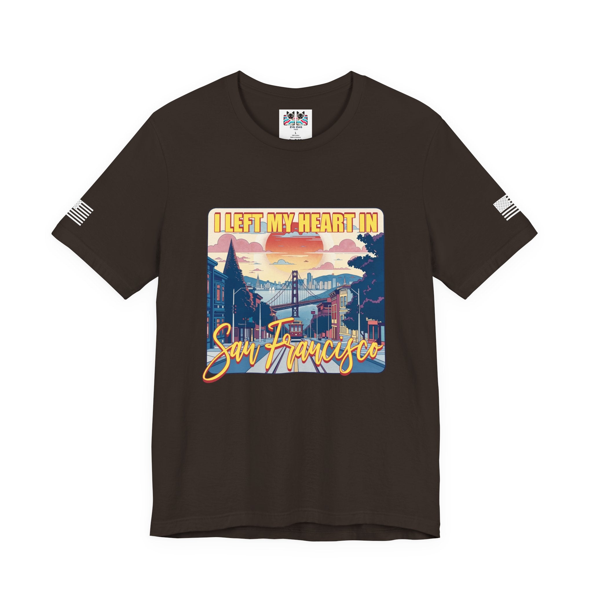 I Left My Heart in San Francisco T-Shirt – Retro Golden Gate Bridge & Cable Car Graphic Tee | SF Souvenir Shirt