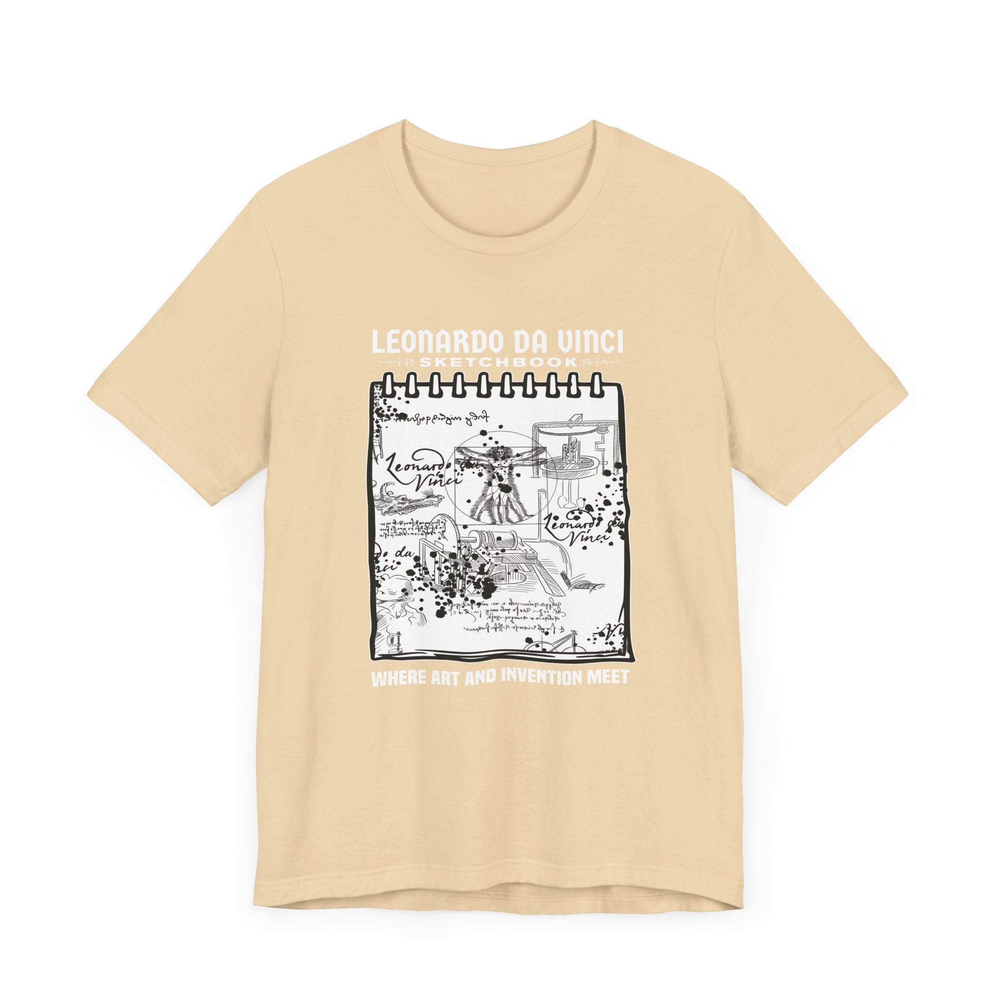 Leonardo’s Sketchbook Tee, Inventor Tribute Shirt, Renaissance Genius Graphic, Art History Top, Creativity Inspired Gift