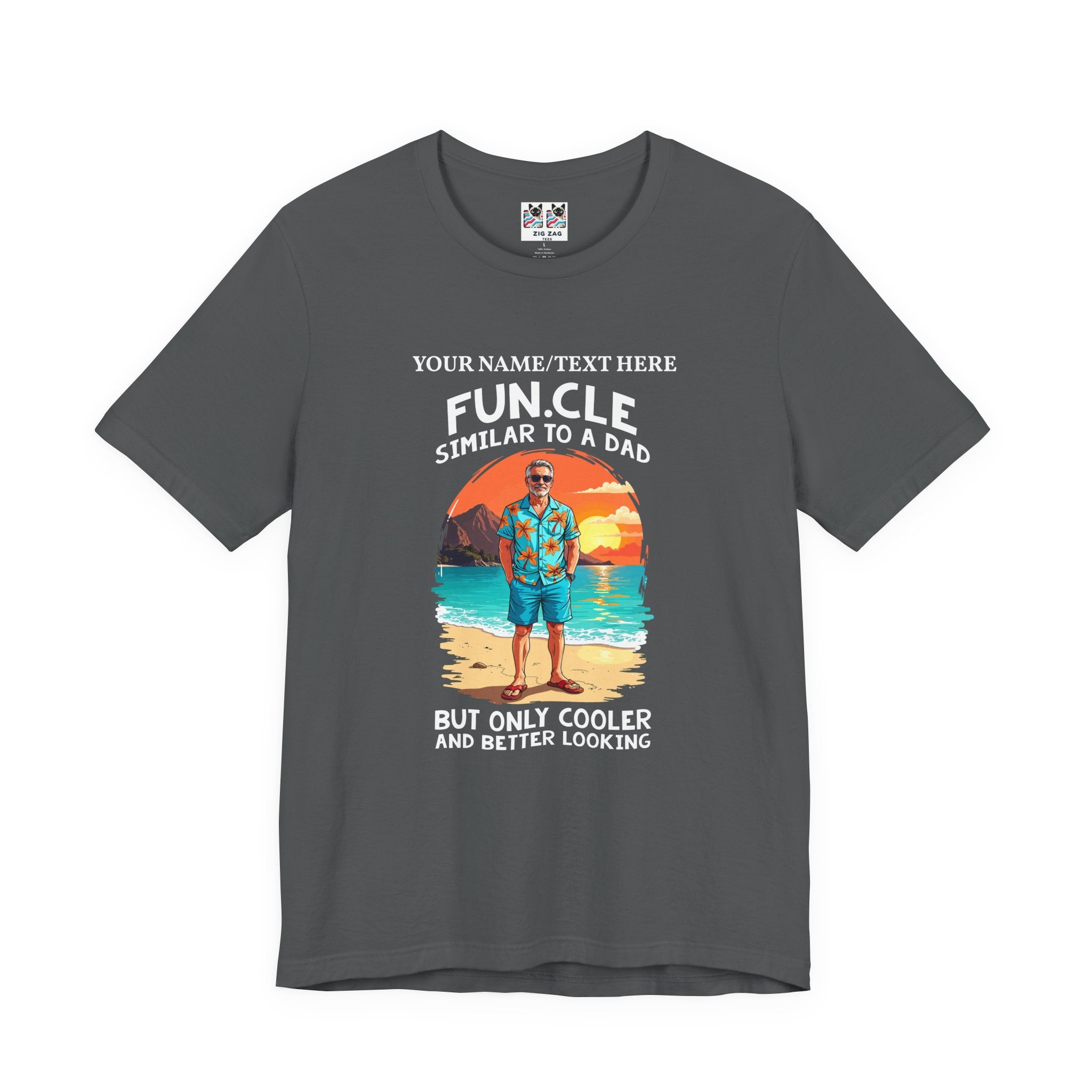 Custom T-Shirt - FUN.CLE Beach Sunset T-Shirt – Cool Uncle Beach Graphic with Funny Quote