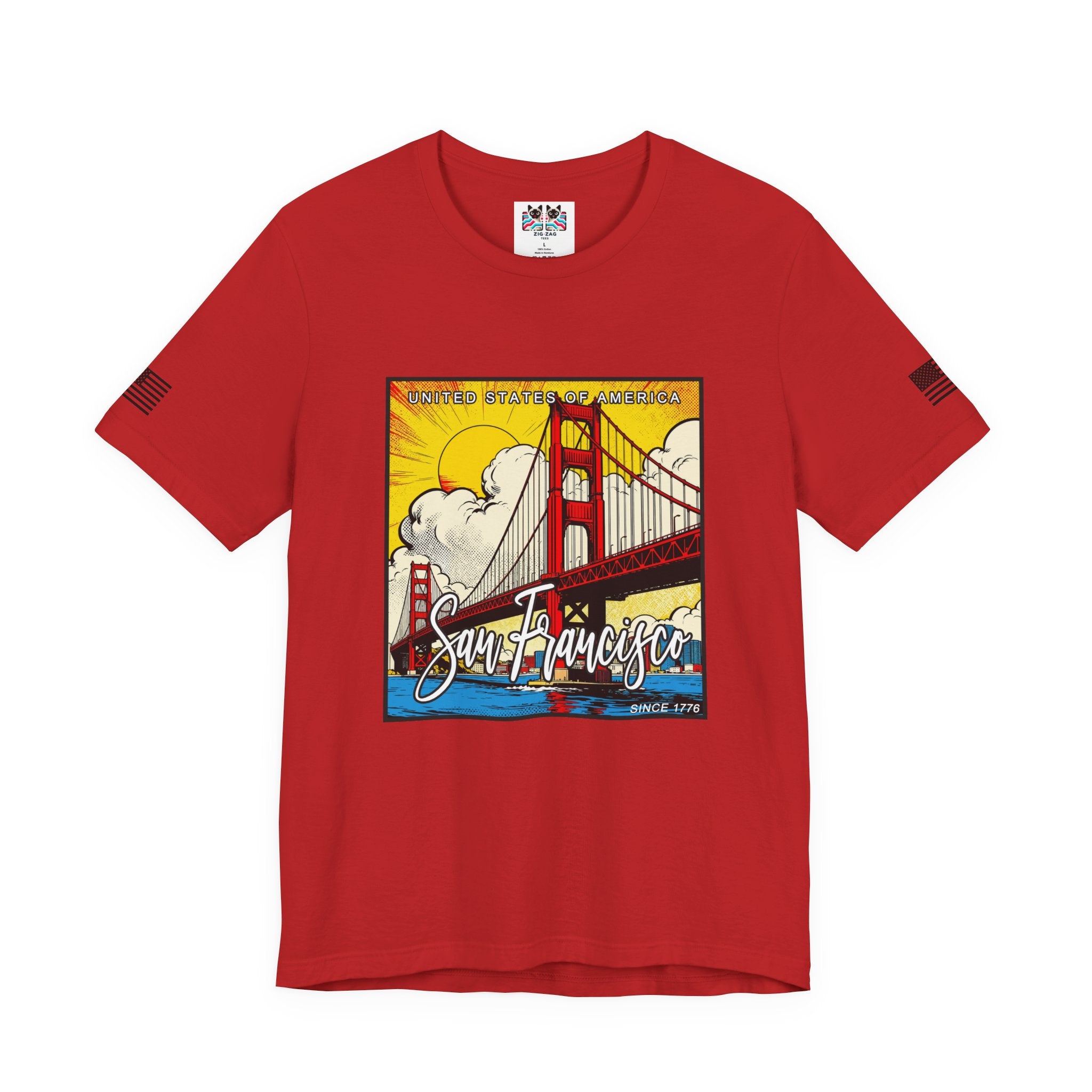 San Francisco Since 1776 T-Shirt – United States of America Comic Pop Art Golden Gate Bridge Graphic Tee