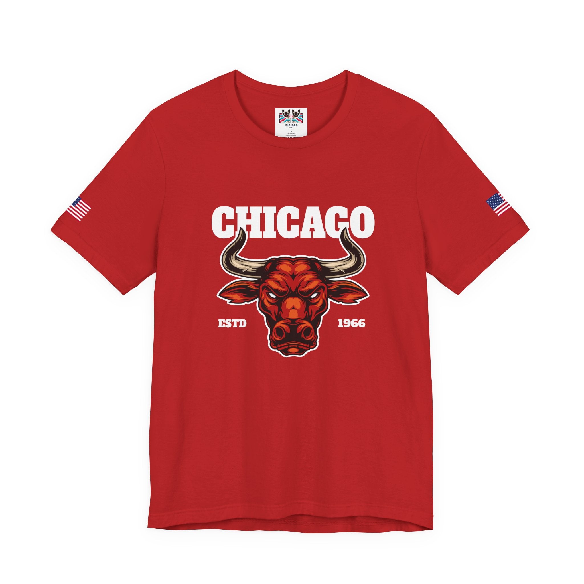 Chicago Bulls T-Shirt - Red Bull Mascot Est 1966 Sports Team Pride Design