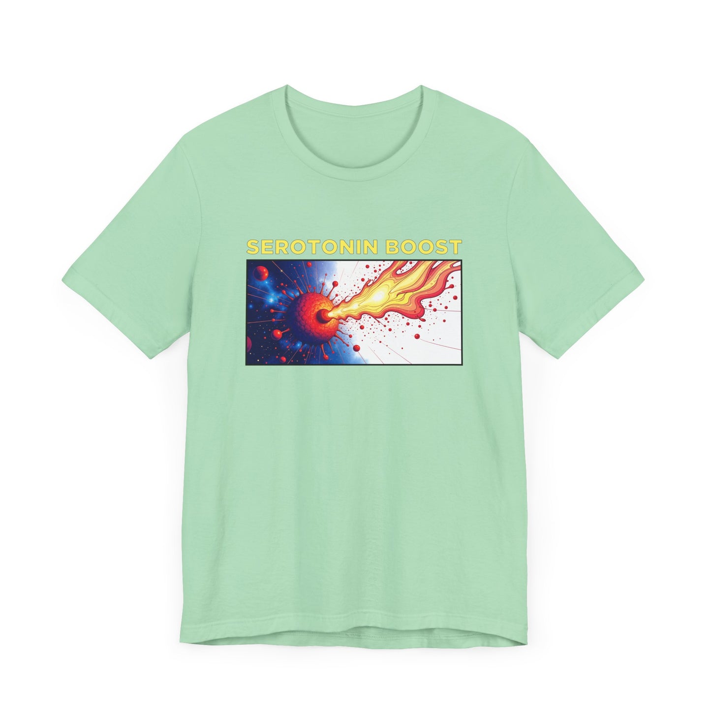 Serotonin Boost Shirt Mental Health Awareness Tee Featuring a Happy Brain and Positive Vibe for Science Lovers and Joy Seekers