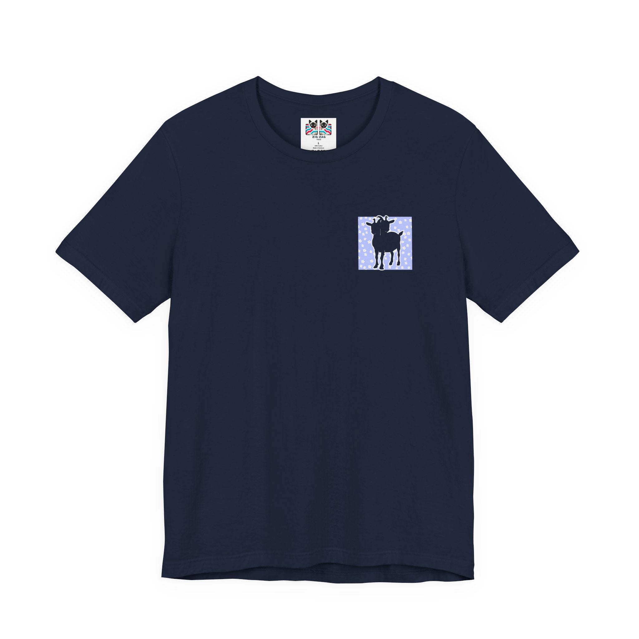 Double-Headed Goat Outline Graphic T-Shirt