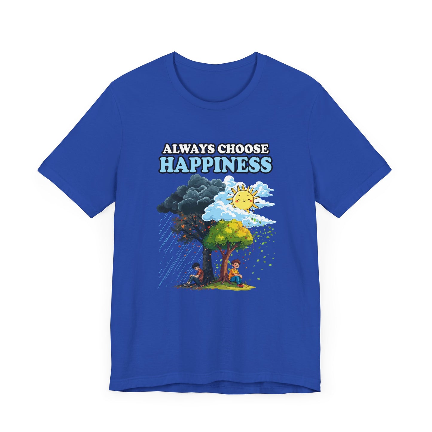 Embrace positivity Always Choose Happiness – Two Sides of Life Motivational Graphic T-Shirt