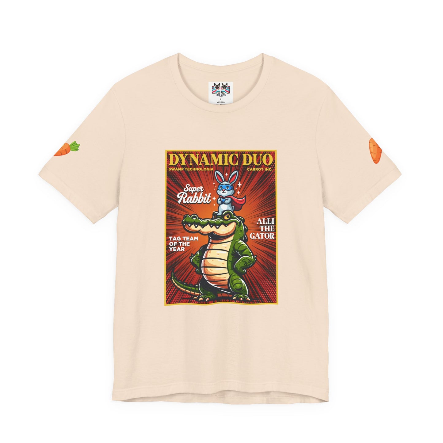 Dynamic Duo Rabbit Alligator T-Shirt – Super Rabbit Alli the Gator Tag Team Graphic Tee