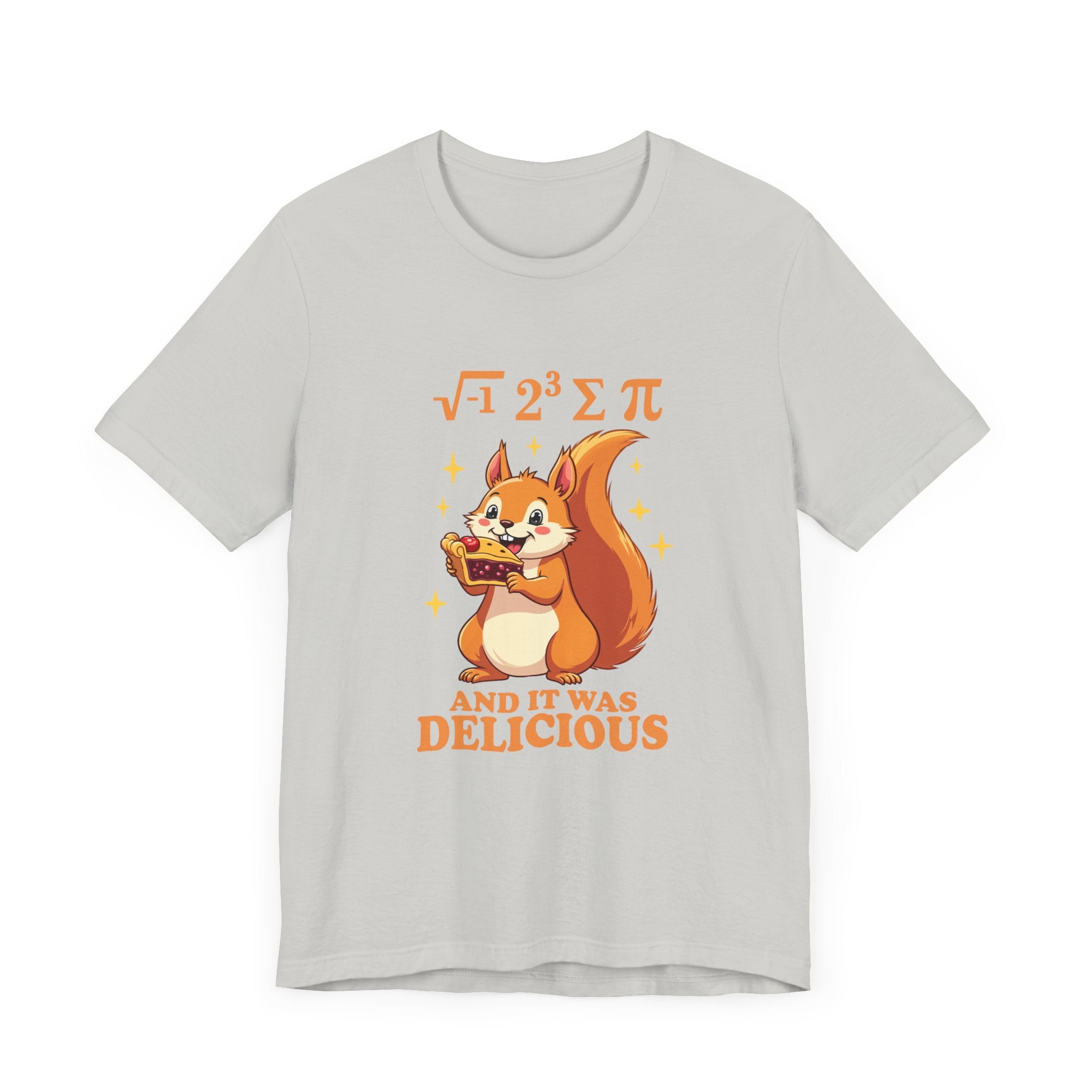 Funny Math Squirrel T-Shirt – “i 8 sum pi and it was delicious” Equation Pun