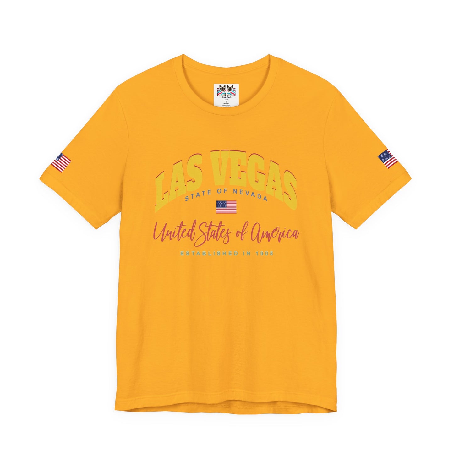 Las Vegas State of Nevada T-Shirt - Est 1905 Navy USA Flag Collegiate Design