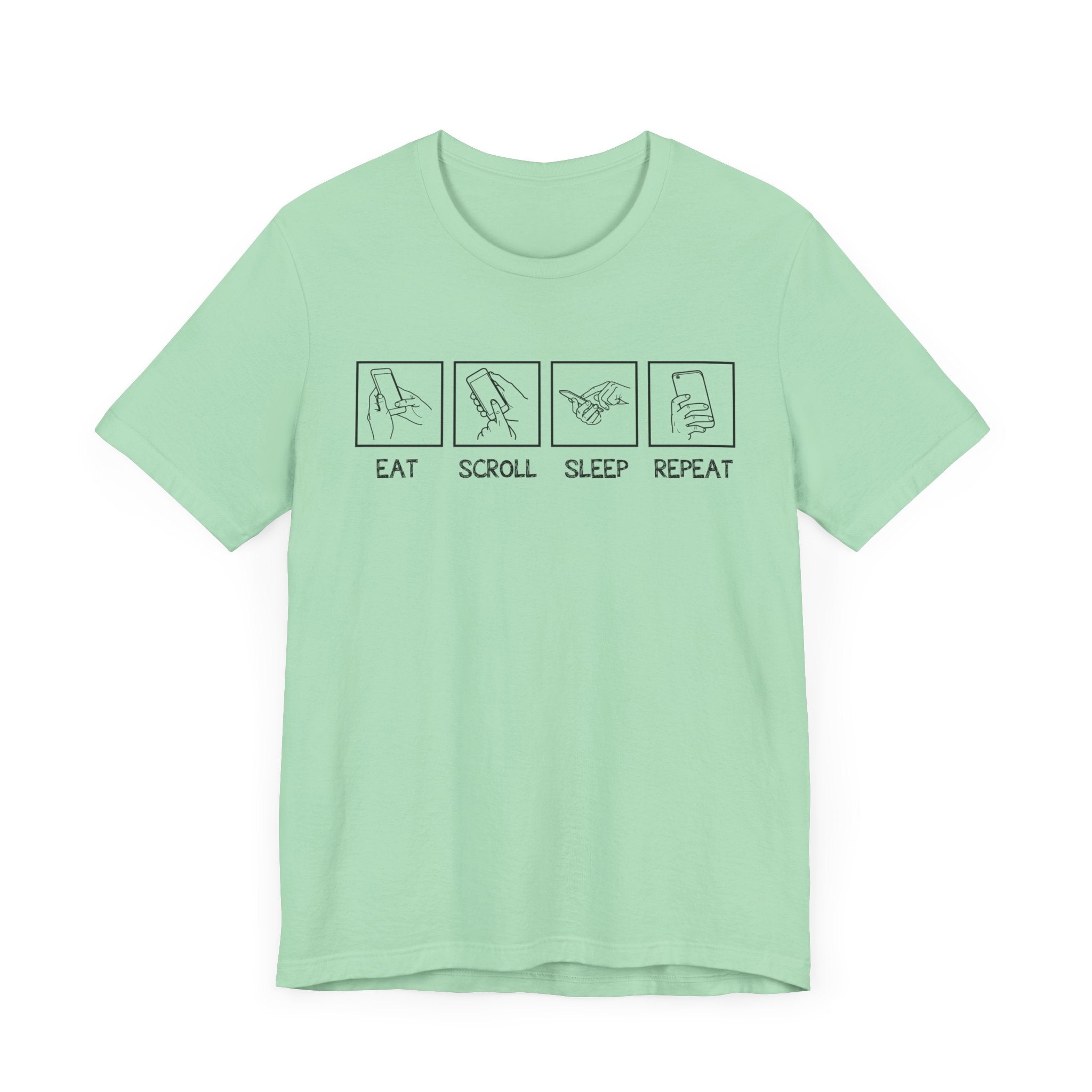 Eat Sleep Scroll Repeat Tee, Social Media Humor Shirt, Digital Routine Graphic Tee, Internet Culture Top, Online Life Gift