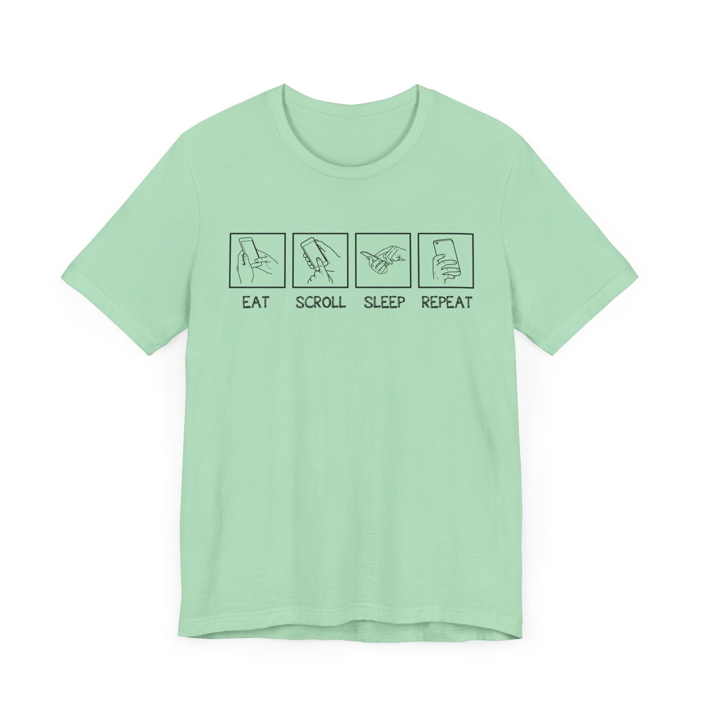 Eat Sleep Scroll Repeat Tee, Social Media Humor Shirt, Digital Routine Graphic Tee, Internet Culture Top, Online Life Gift