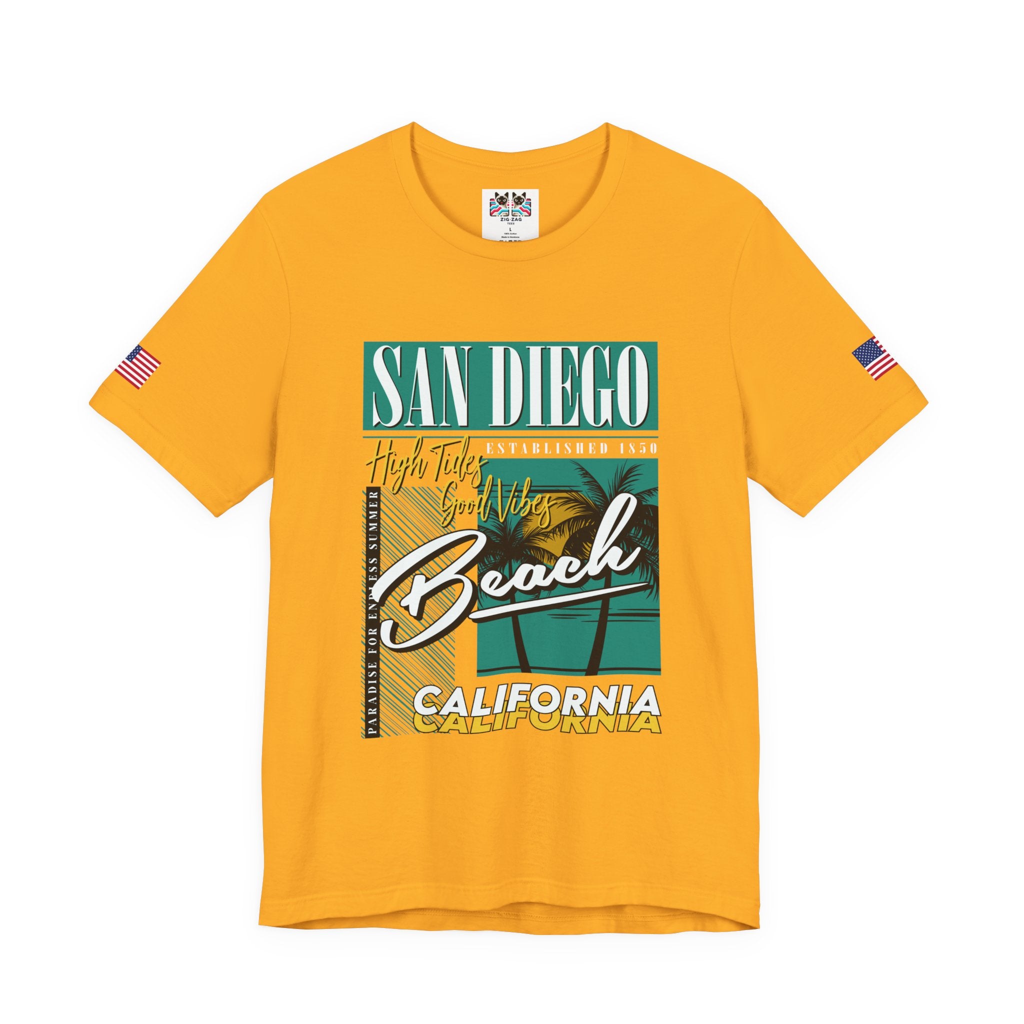 San Diego California Beach T-Shirt – High Tides Good Vibes Paradise Summer Tee