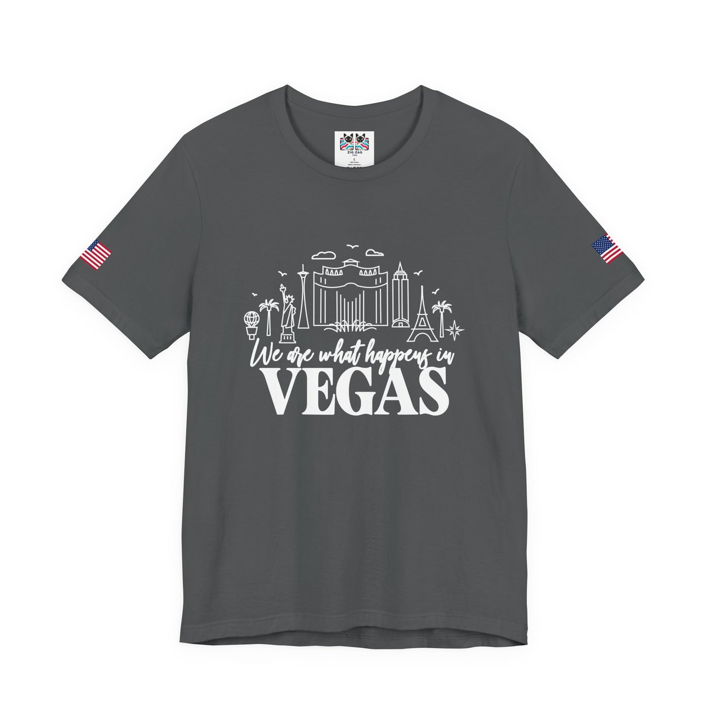 We Are What Happens in Vegas T-Shirt - Group Trip Friends Party Nevada Design