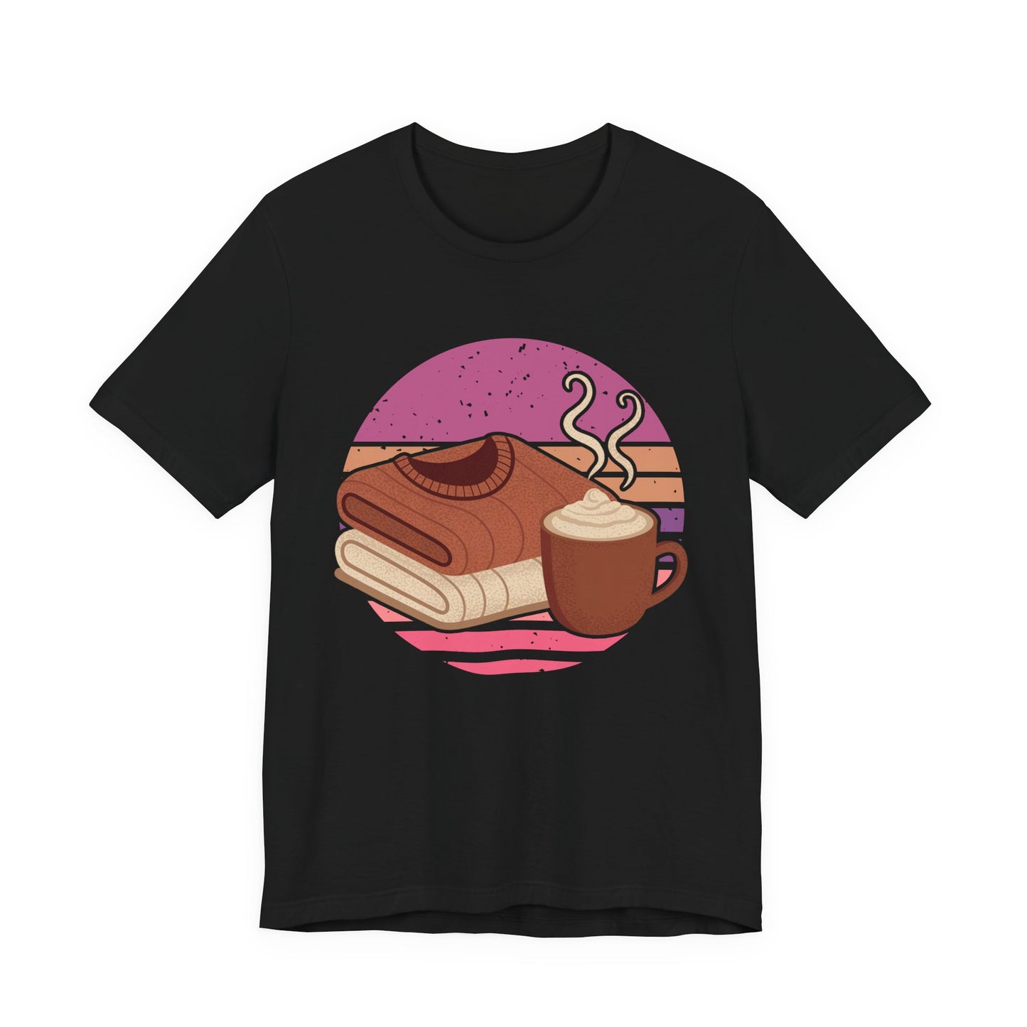 Sweater Weather Aesthetic – Cozy Sweater, Hot Drink & Cool Weather Graphic T-Shirt