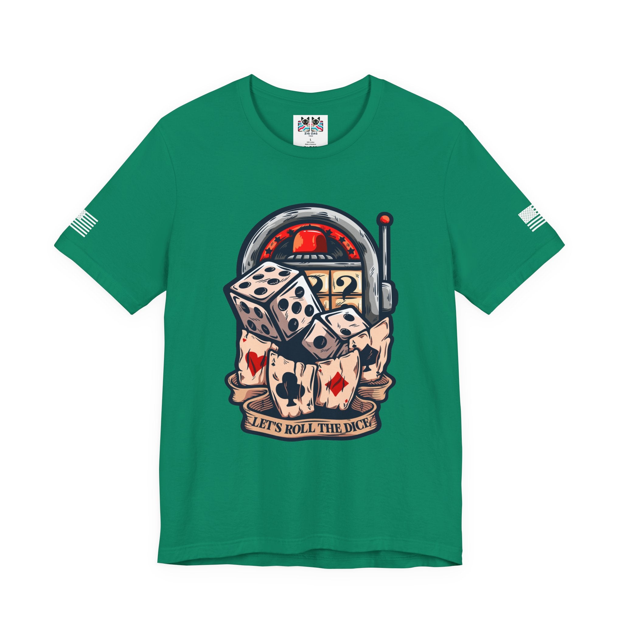 Let's Roll the Dice T-Shirt – Casino Slot Machine Poker Cards Graphic Tee