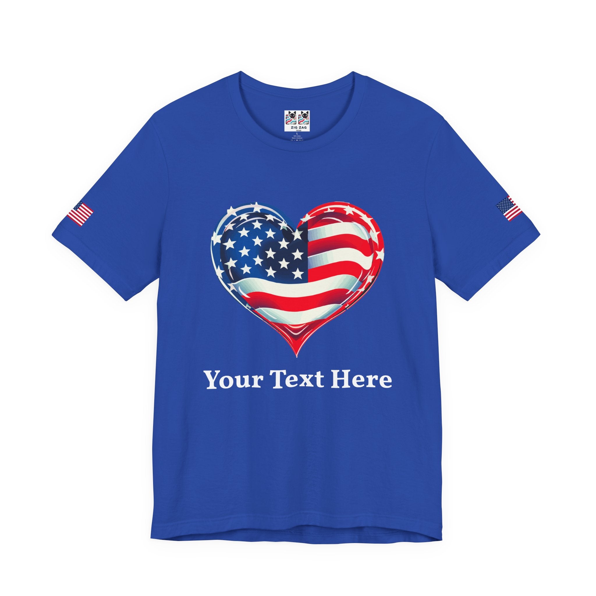 Custom T-Shirt - American Flag Heart T-Shirt – Love USA Patriotic Pride Graphic Tee