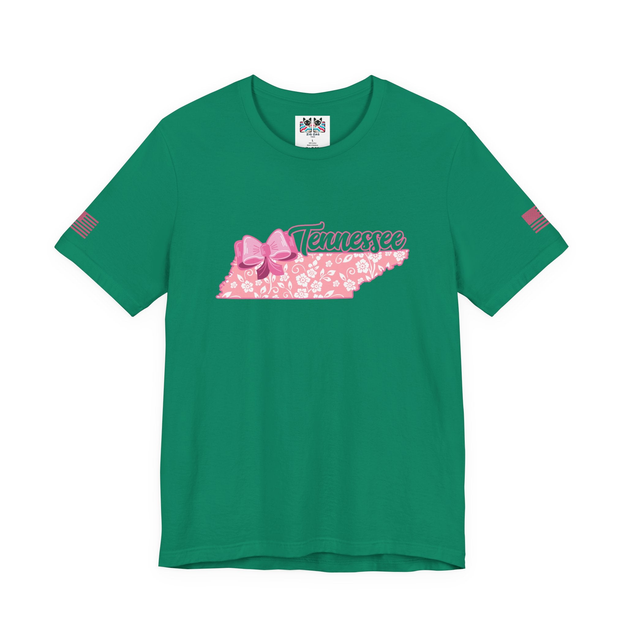 Tennessee T-Shirt – Floral Bow State Shape Script Graphic Tee