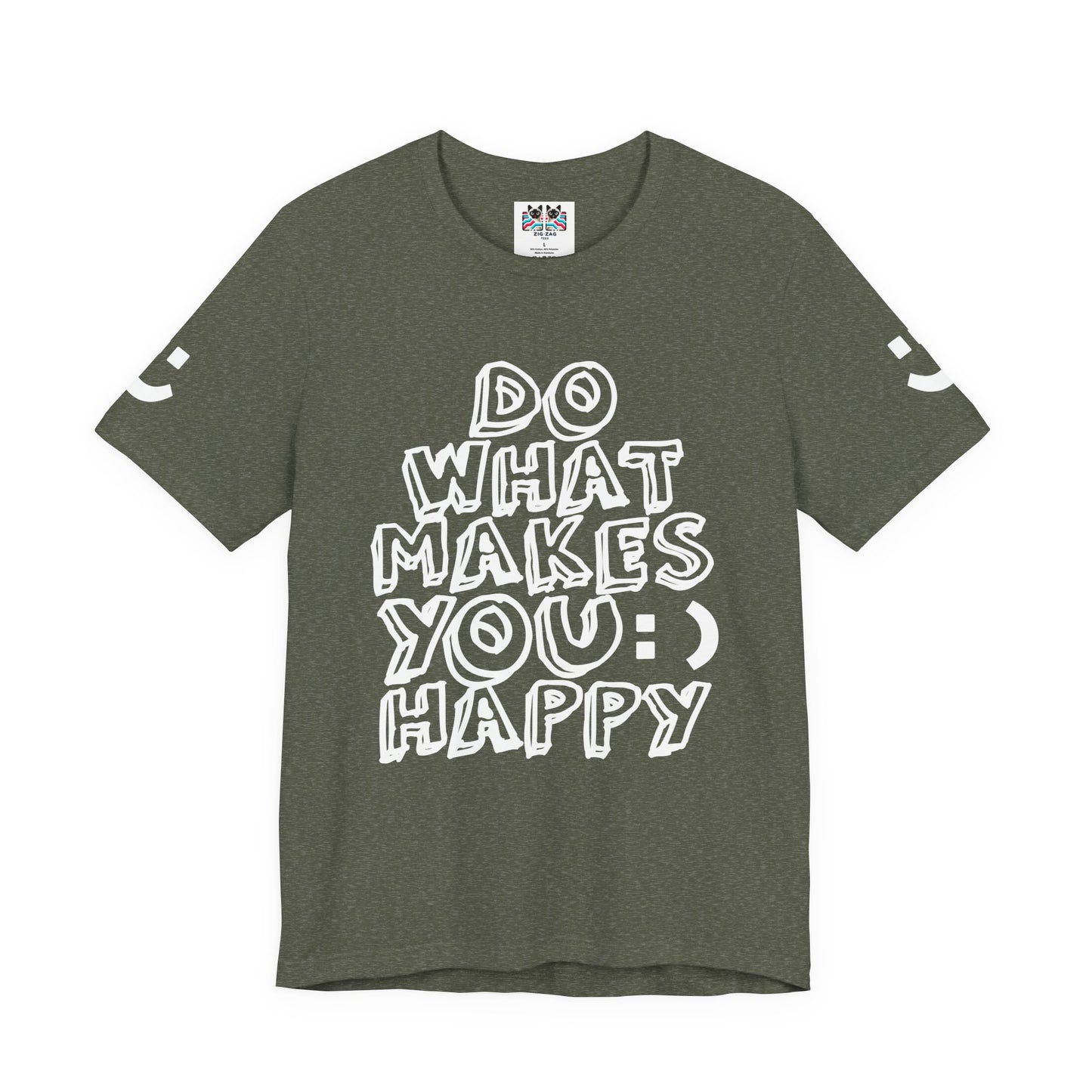 Do What Makes You Happy T-Shirt – Smiley Face Positive Vibes Motivational Graphic Tee