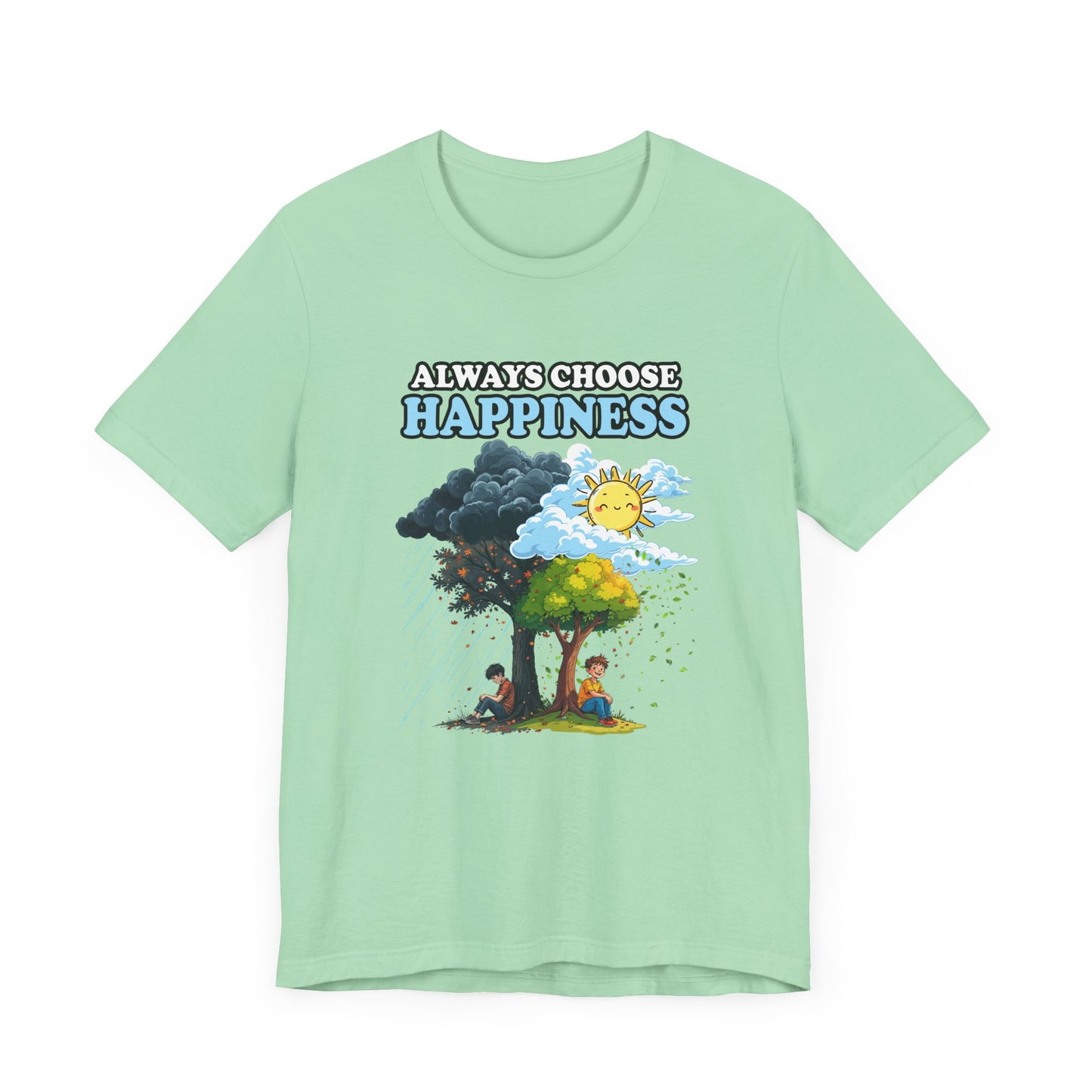 Embrace positivity Always Choose Happiness – Two Sides of Life Motivational Graphic T-Shirt