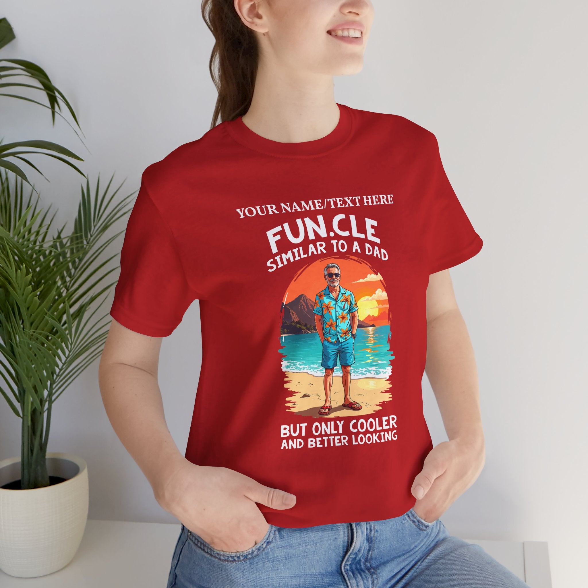 Custom T-Shirt - FUN.CLE Beach Sunset T-Shirt – Cool Uncle Beach Graphic with Funny Quote