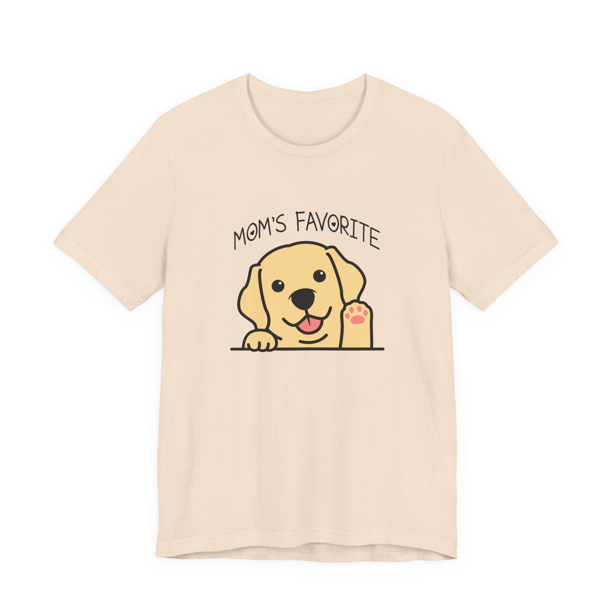 Moms Favorite Dog Waving Paw Tshirt Cute Happy Canine Design