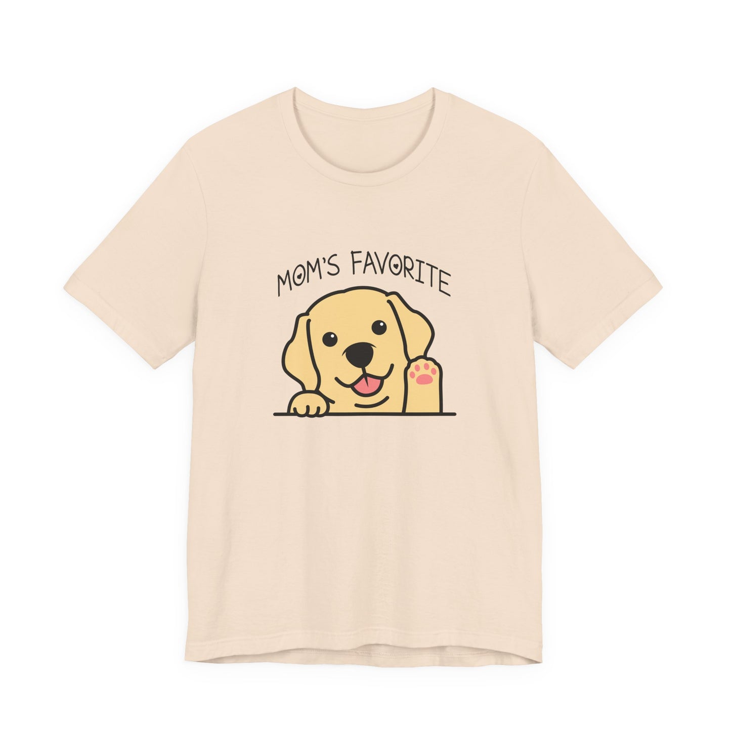Moms Favorite Dog Waving Paw Tshirt Cute Happy Canine Design