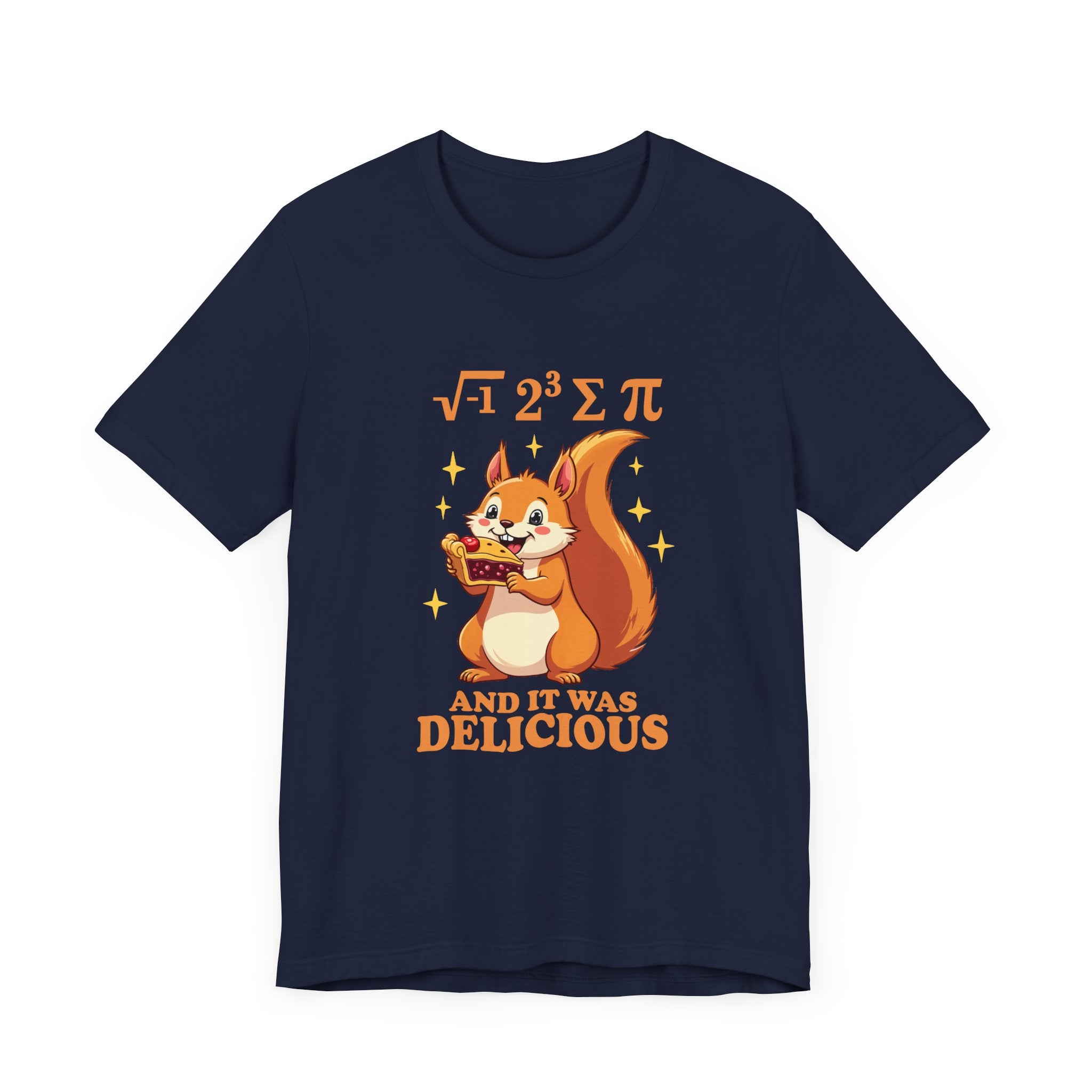 Funny Math Squirrel T-Shirt – “i 8 sum pi and it was delicious” Equation Pun