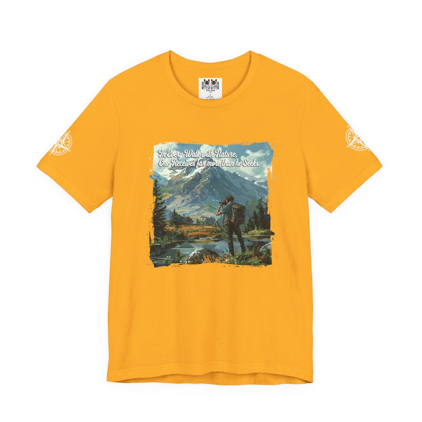 In Every Walk with Nature One Receives T-Shirt – Nature Quote Mountain Hiker Graphic Tee