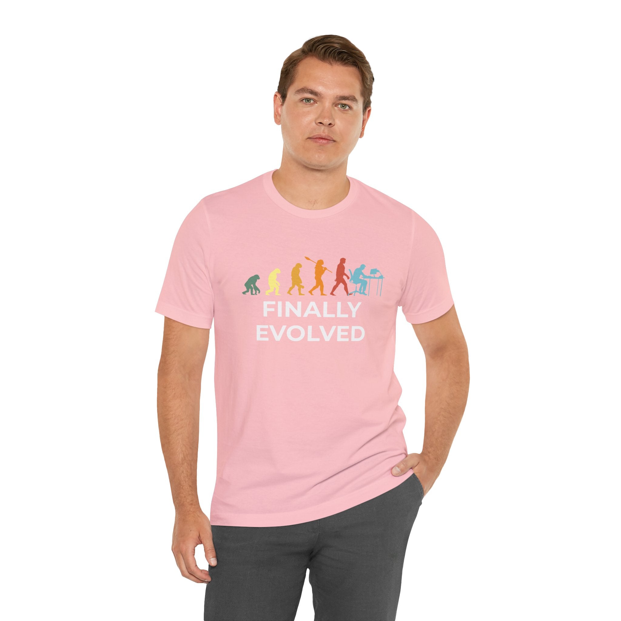 Custom T-Shirt - Evolution of Man to Computer User T-Shirt
