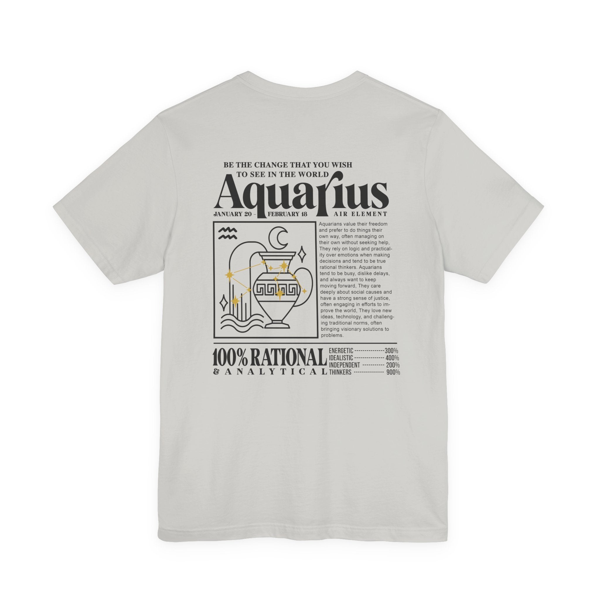 Aquarius Zodiac T-Shirt – Be the Change Air Element