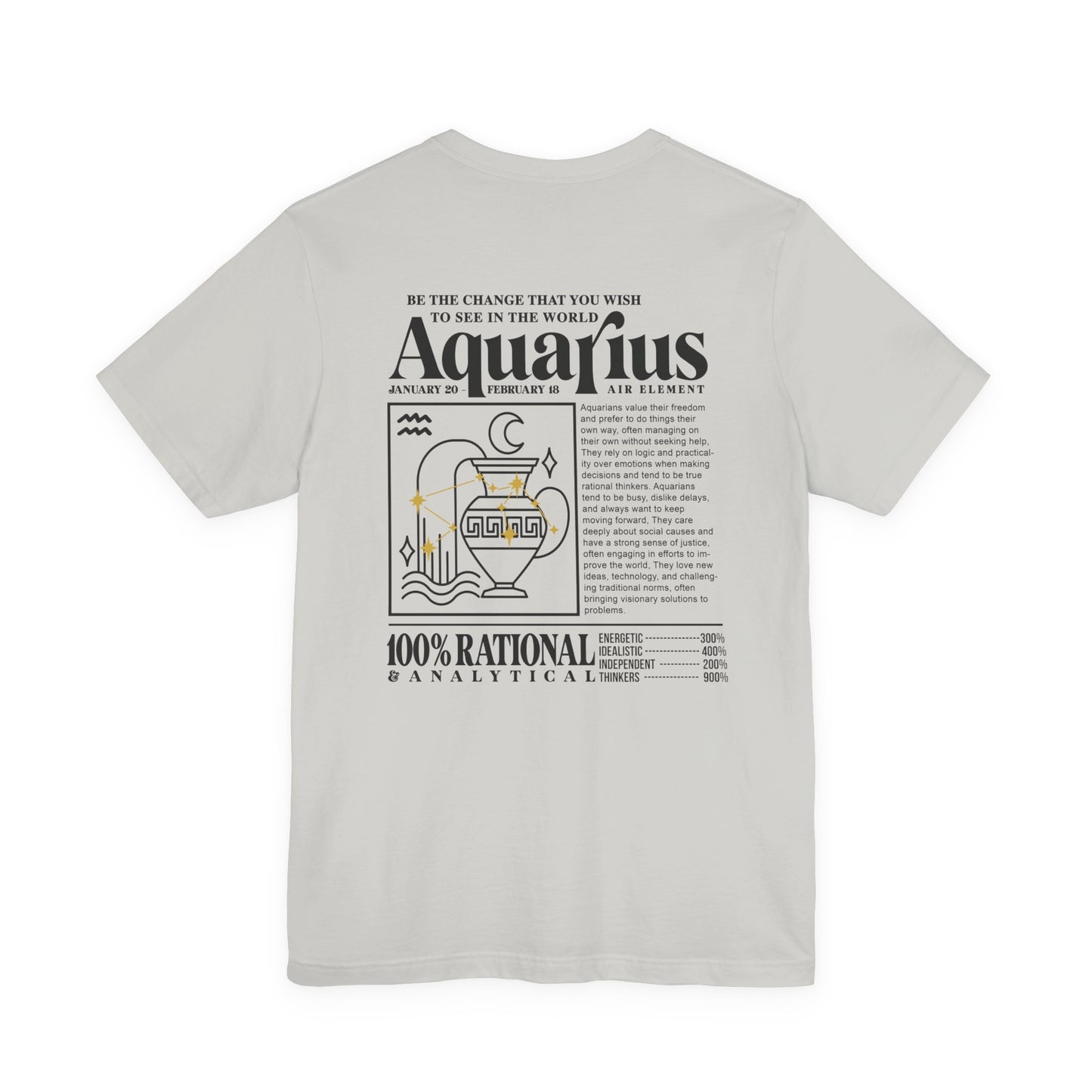 Aquarius Zodiac T-Shirt – Be the Change Air Element