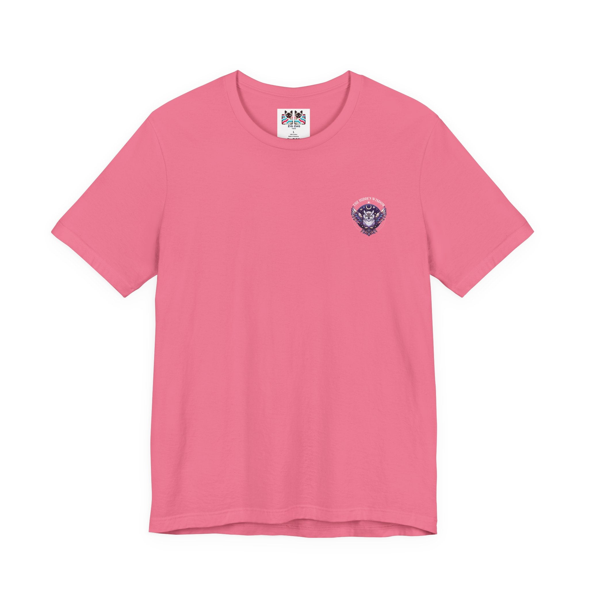 The Hidden Wisdom Within T-Shirt – Vibrant Flying Owl with Geometric Lines