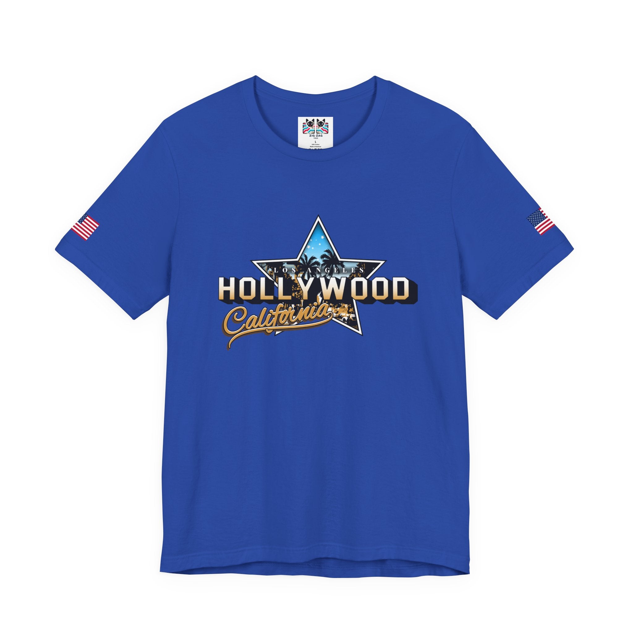 Los Angeles Hollywood California T-Shirt – Star Graphic Palm Tree Night Scene Tee