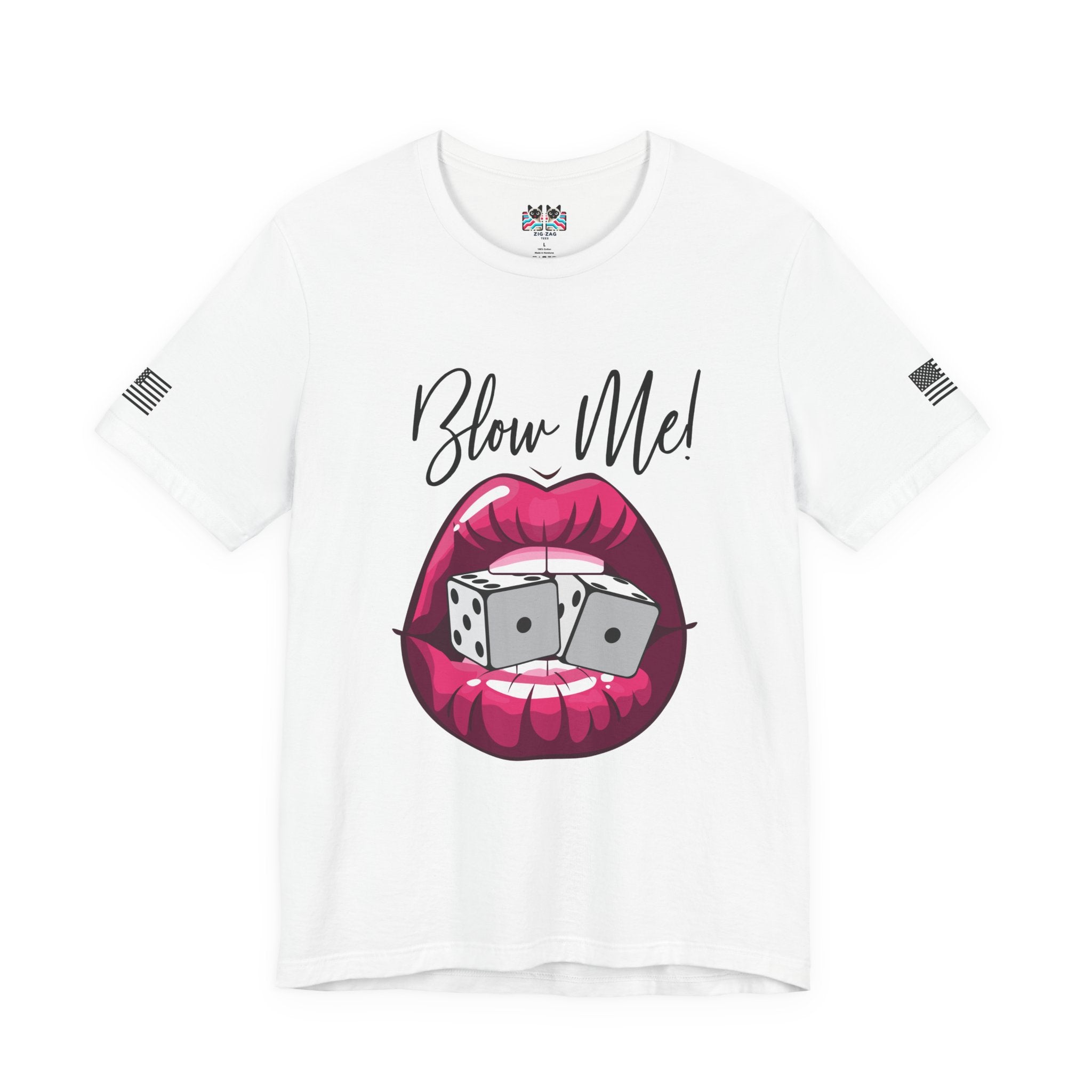 Blow Me Dice Funny Casino T-Shirt – Vegas Craps Lips Humor Tee