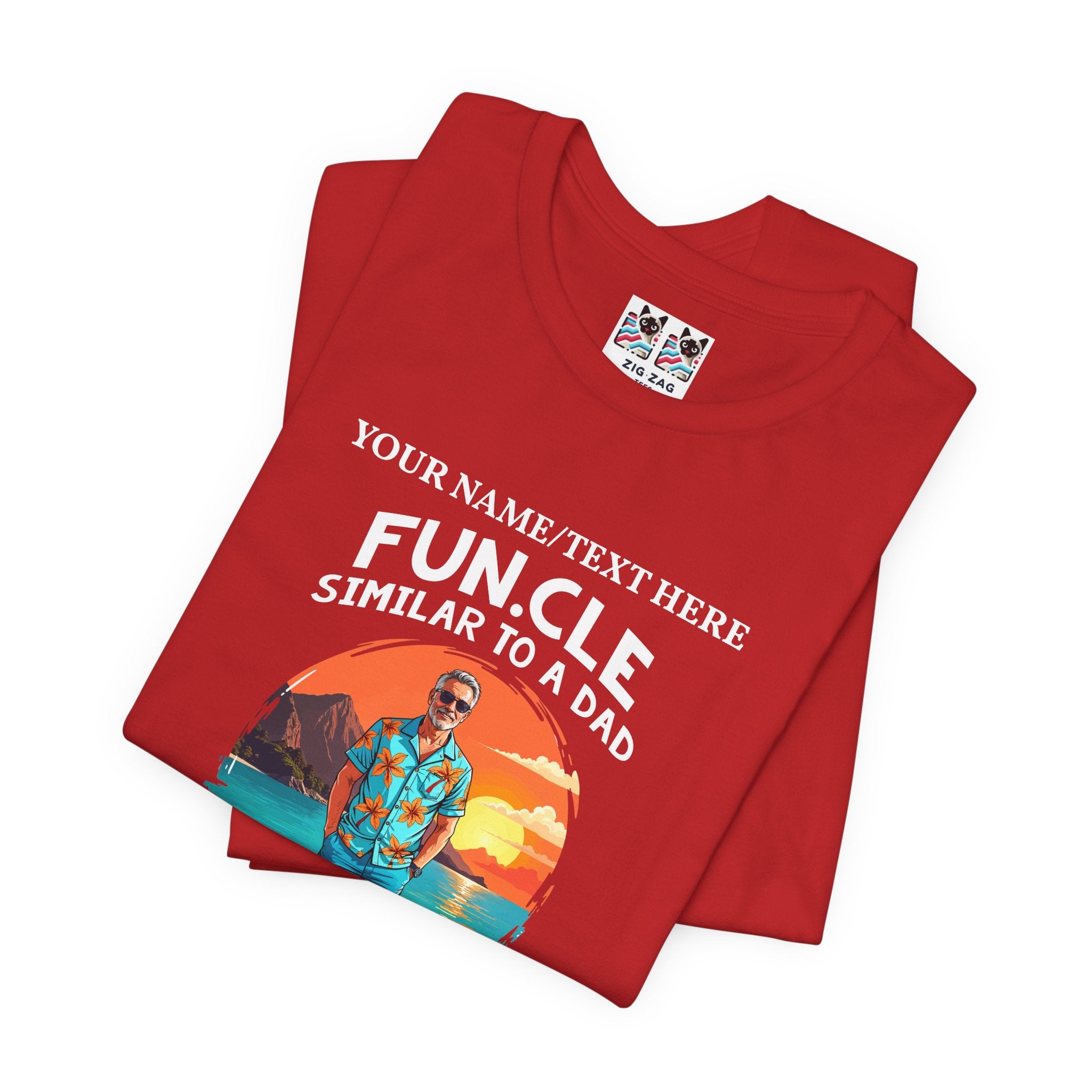 Custom T-Shirt - FUN.CLE Beach Sunset T-Shirt – Cool Uncle Beach Graphic with Funny Quote