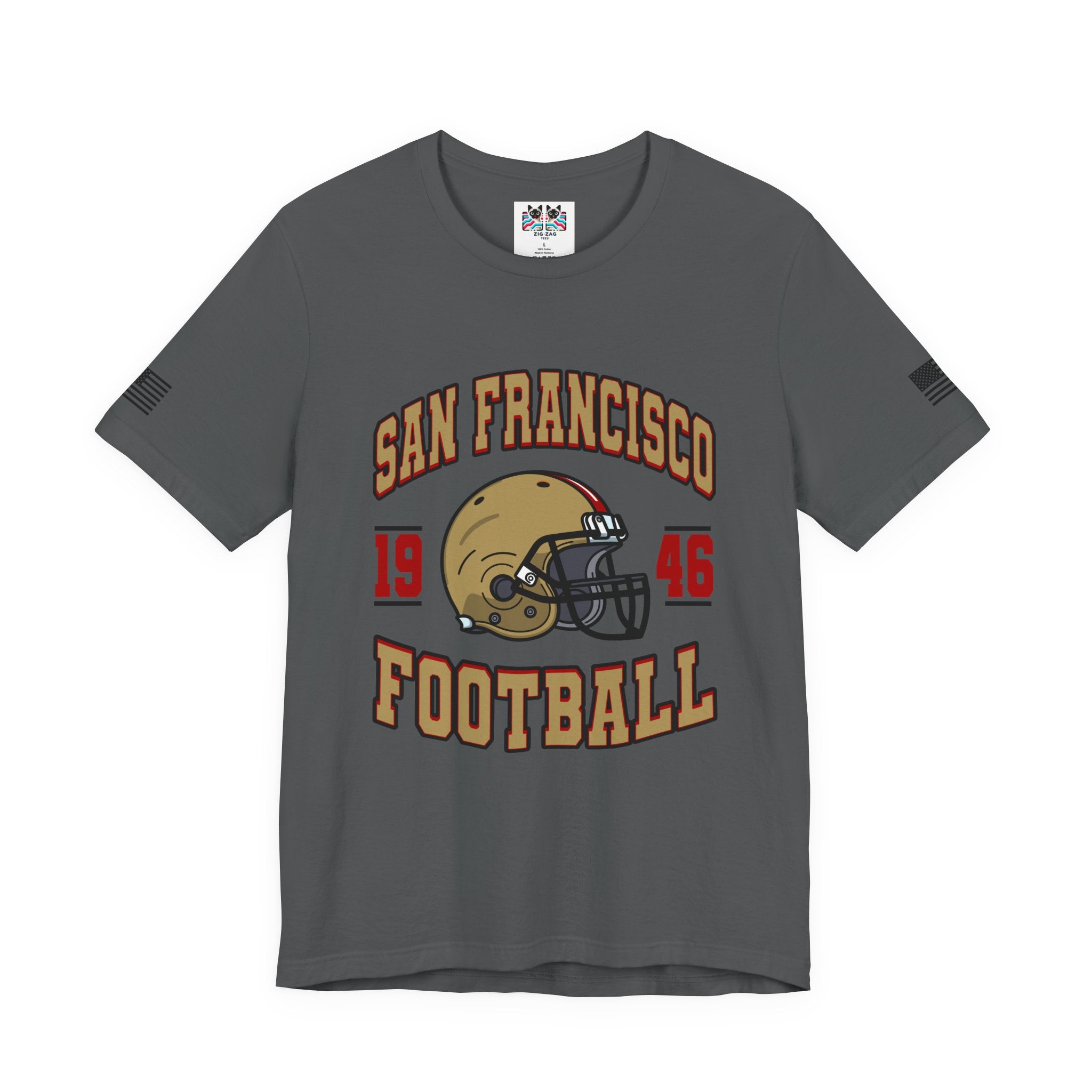 San Francisco Football T-Shirt, 1946 Arch Helmet Graphic Tee, SF Bay Area Fan Shirt, Vintage Retro Football Shirt, Unisex