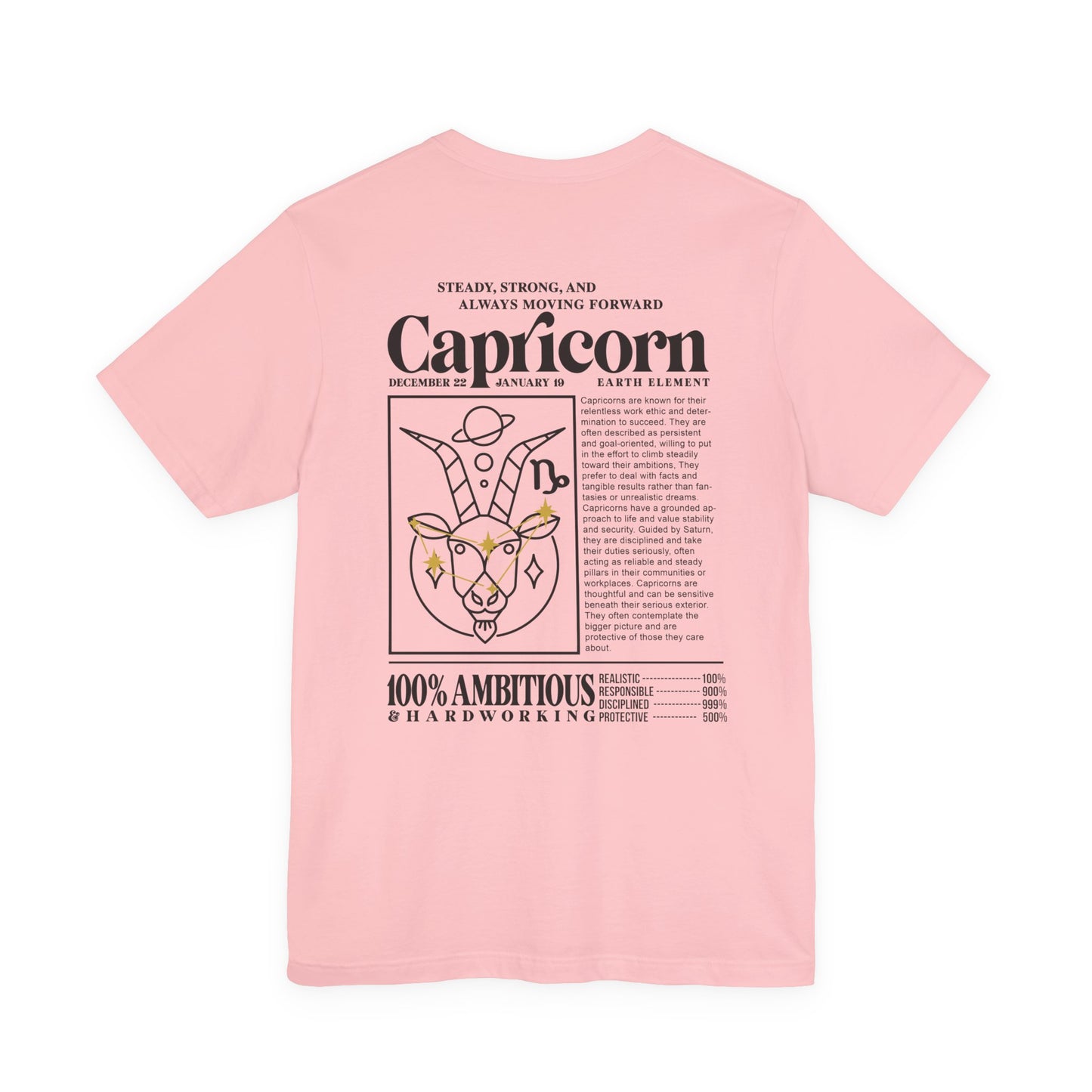 Capricorn Zodiac T-Shirt – Sturdy, Strong and Always Moving Forward Earth Element