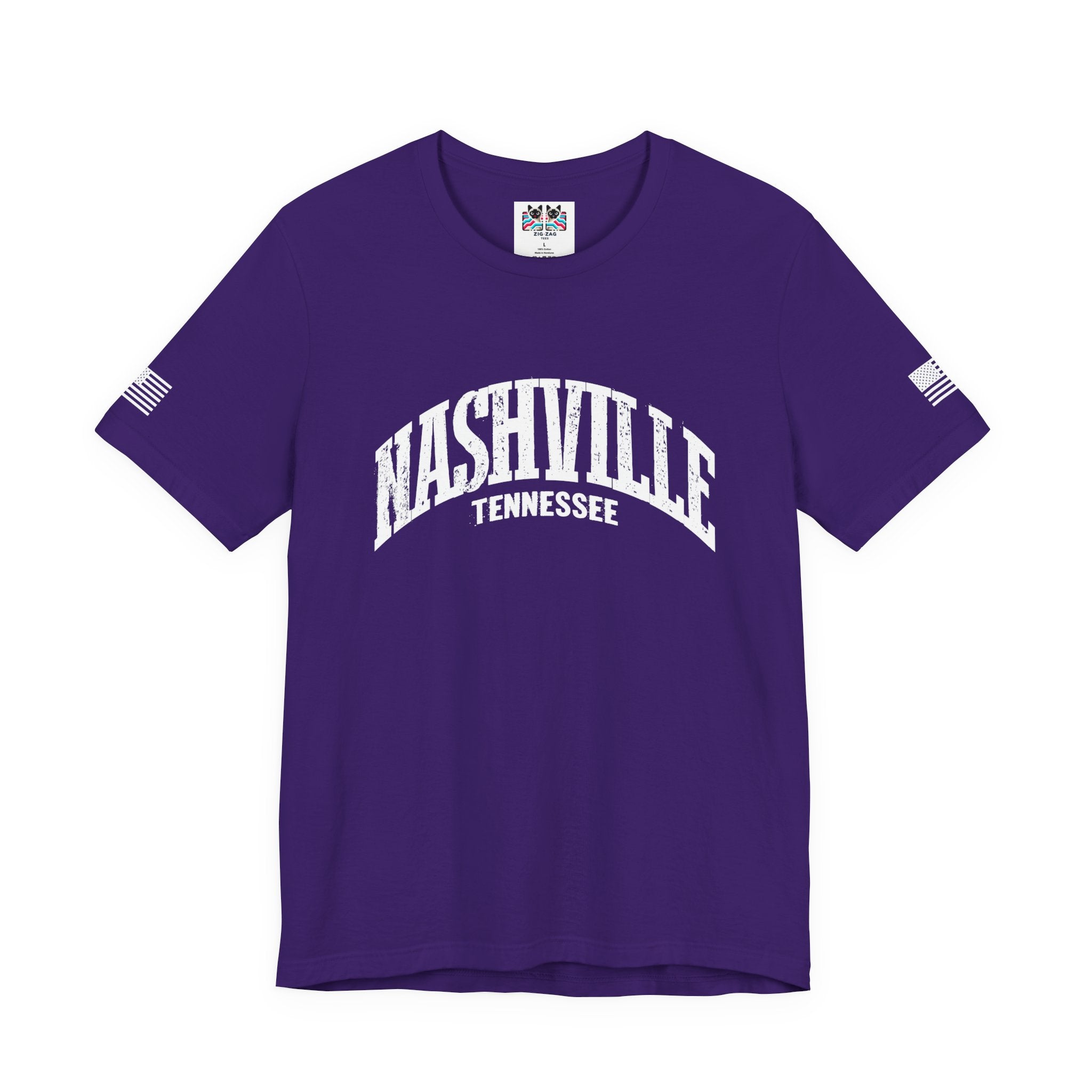 Nashville Tennessee T-Shirt – Distressed Arched Varsity Graphic Tee