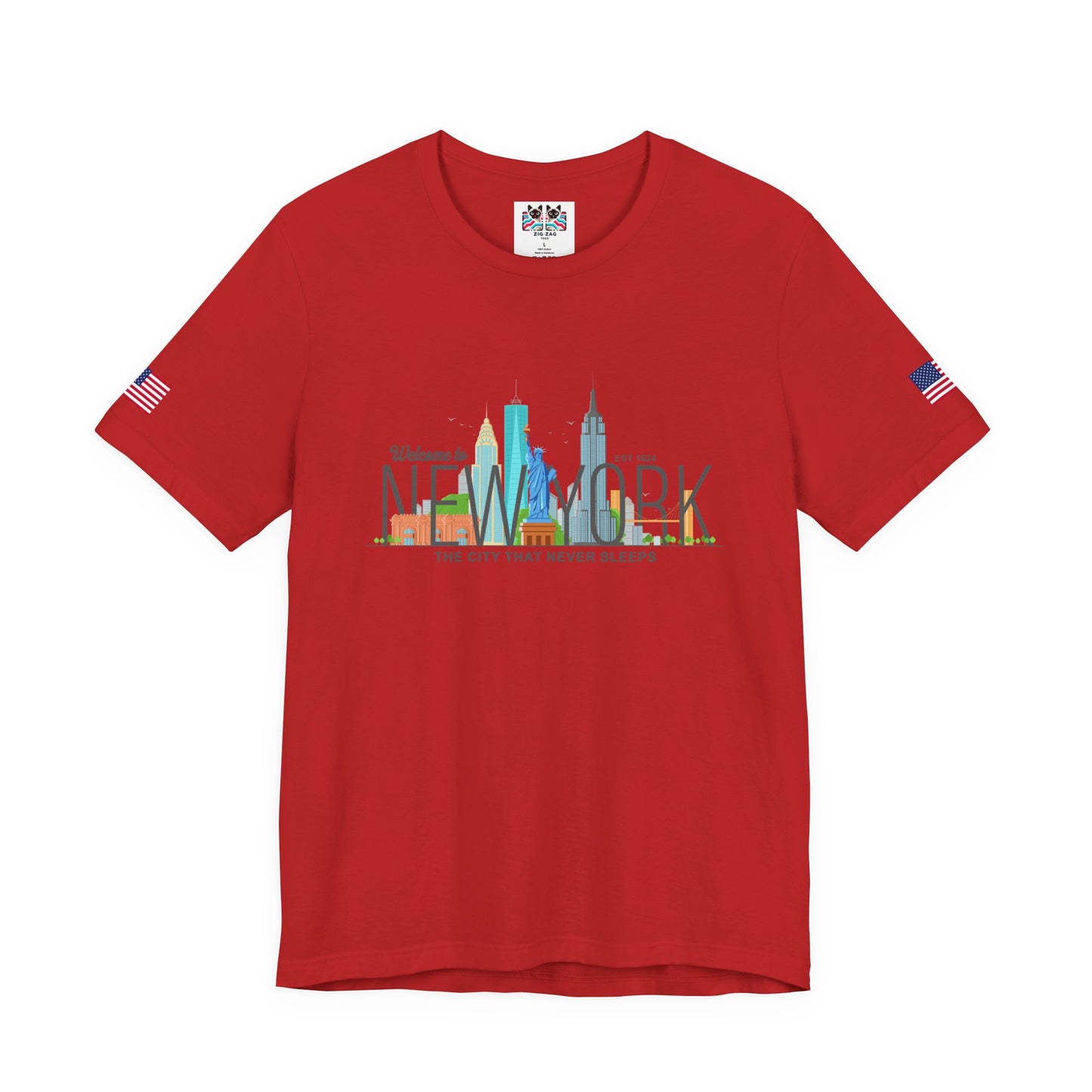 Welcome to New York T-Shirt - Colorful NYC Skyline Est 1624 City That Never Sleeps
